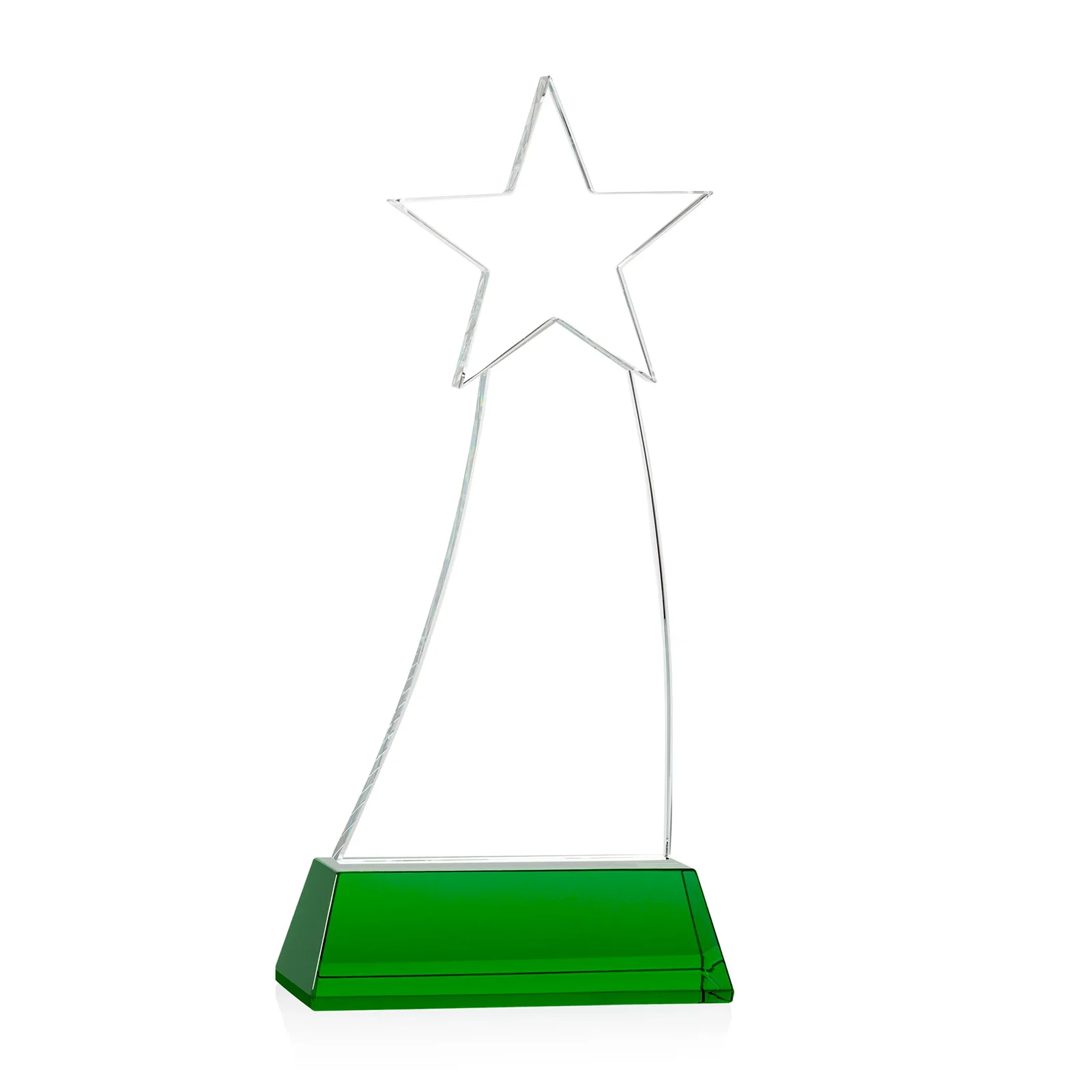 Custom engraved Curved Optical Crystal Award With a Star-Topped Pinnacle for safety achievement programs