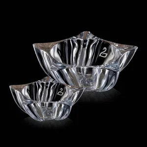 Thick Star-Shaped Lead Free Crystalline Bowl