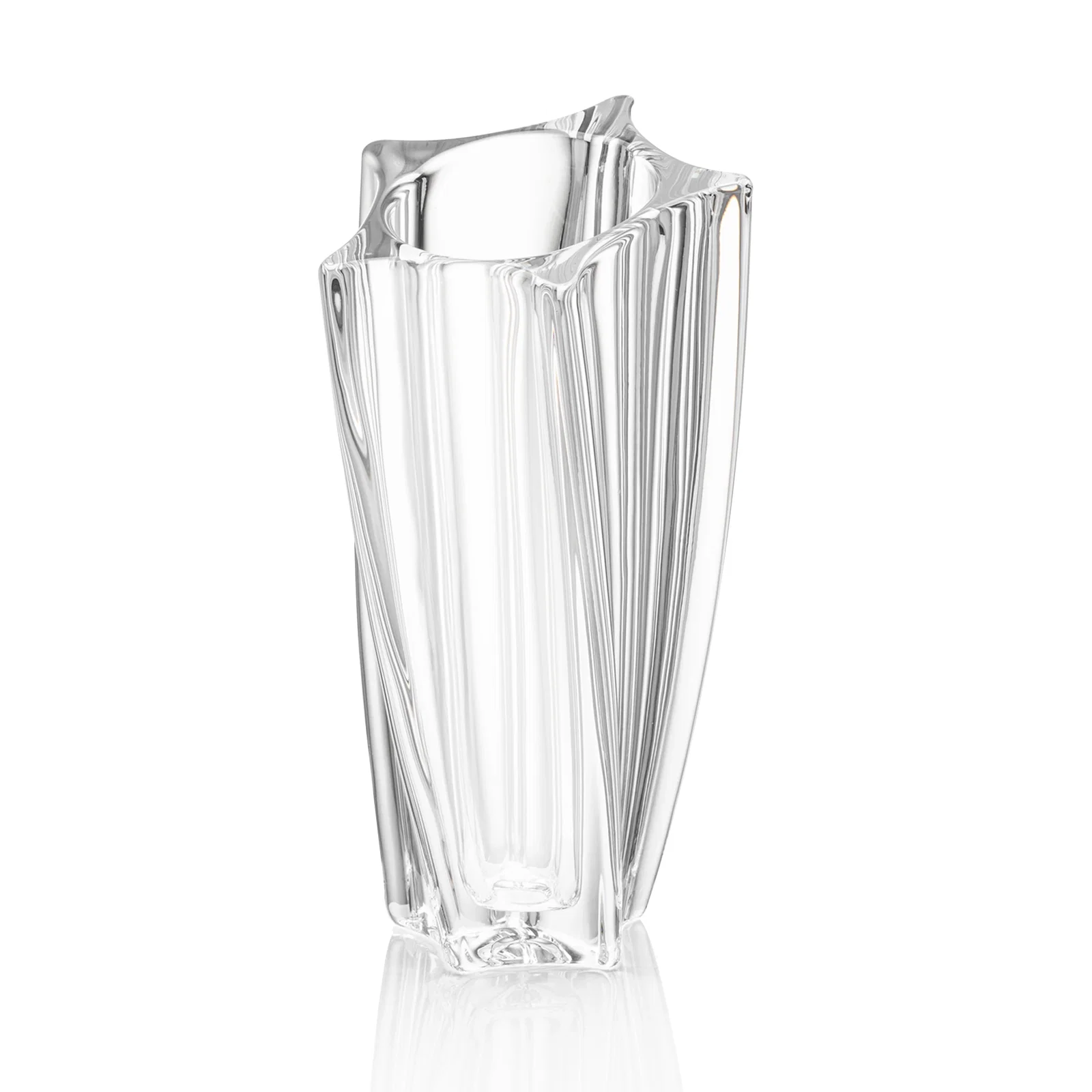 Custom Lead Free Crystalline Vase with Star Base, Round Body for sales achievement awards