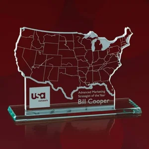 Jade Glass USA Map Award