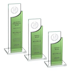 Optical Crystal Award with Clear and Colored Double Pane
