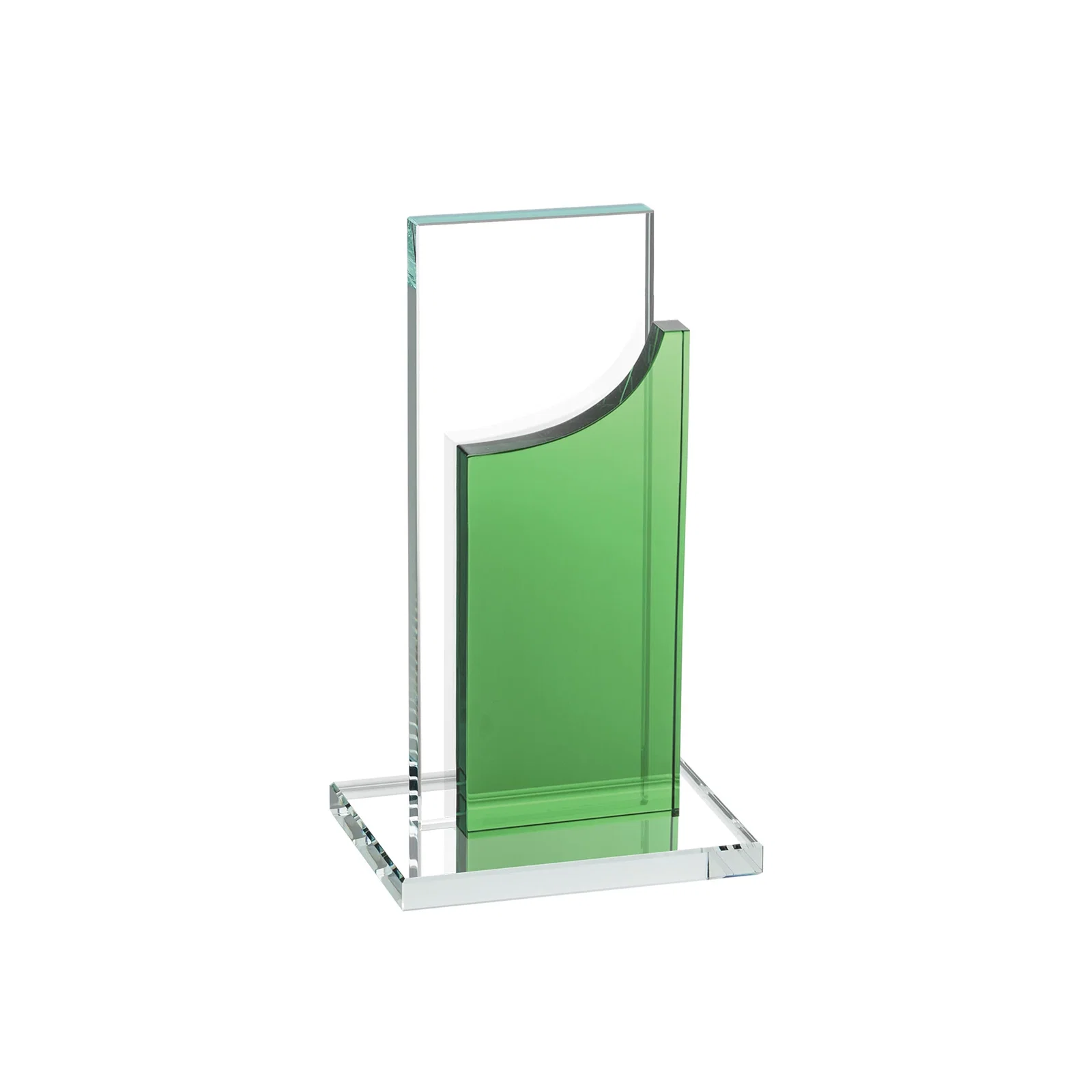 Promotional Optical Crystal Award with Clear and Colored Double Pane, awards for safety achievement programs