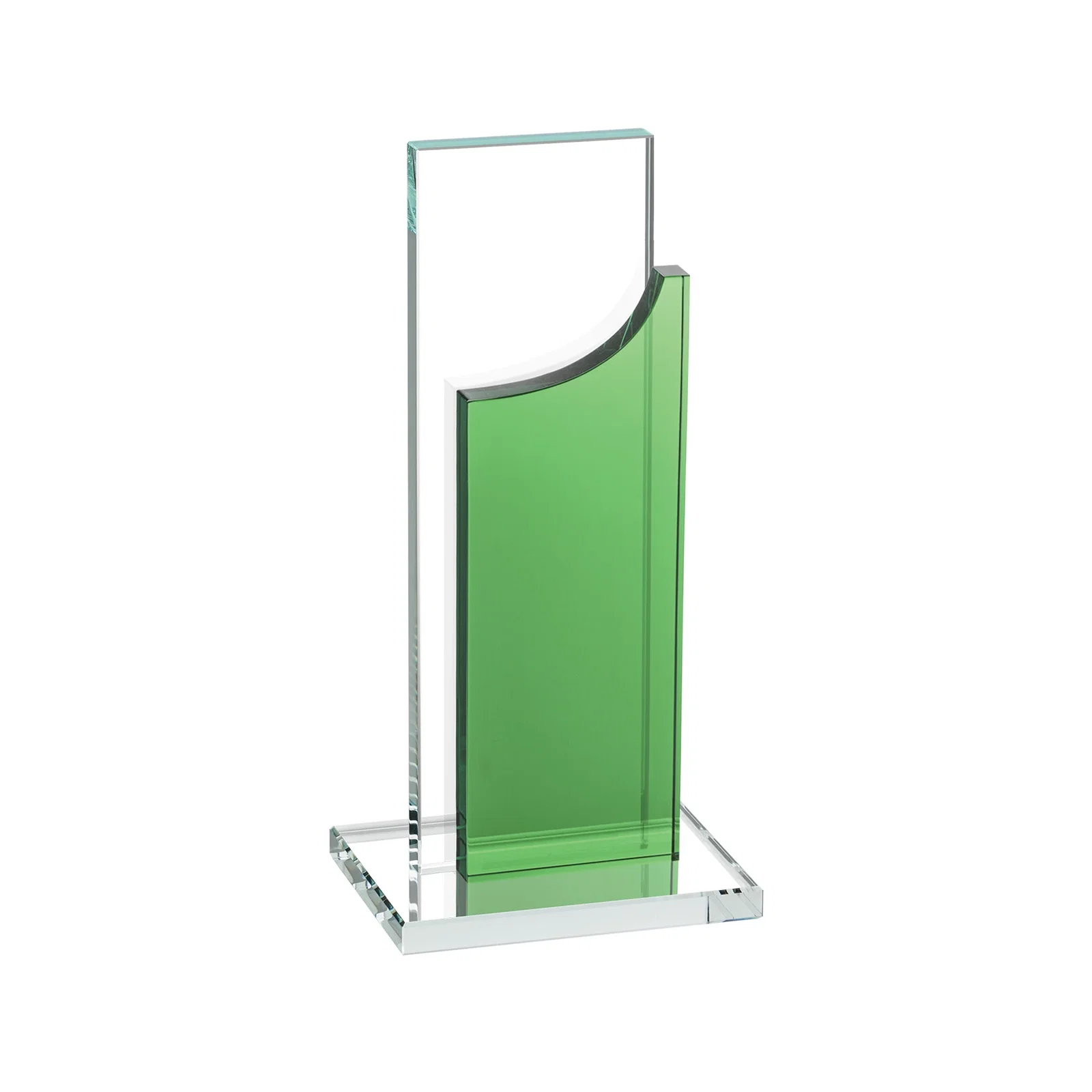 Promotional Optical Crystal Award with Clear and Colored Double Pane, awards for volunteer appreciation
