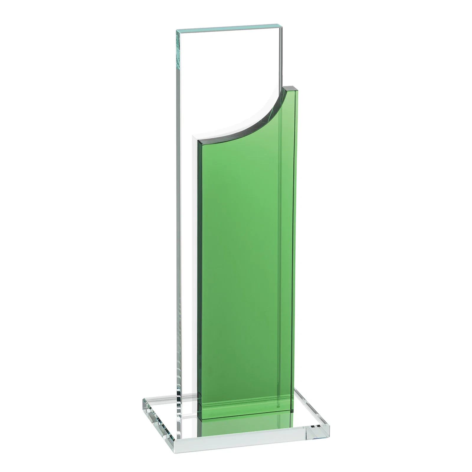 Promotional Optical Crystal Award with Clear and Colored Double Pane, awards for dealer and partner awards
