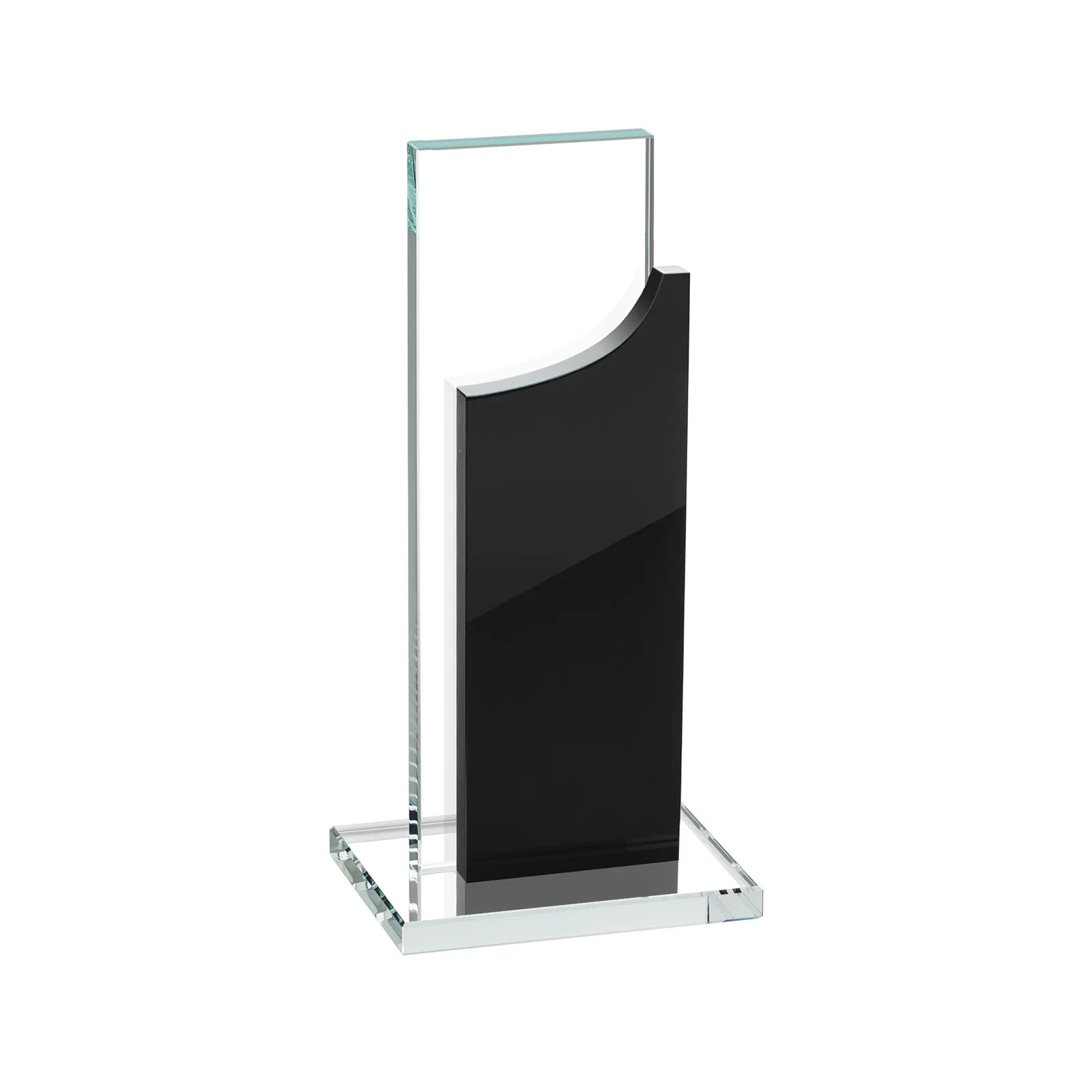 Branded Optical Crystal Award with Clear and Colored Double Pane, awards for employee recognition
