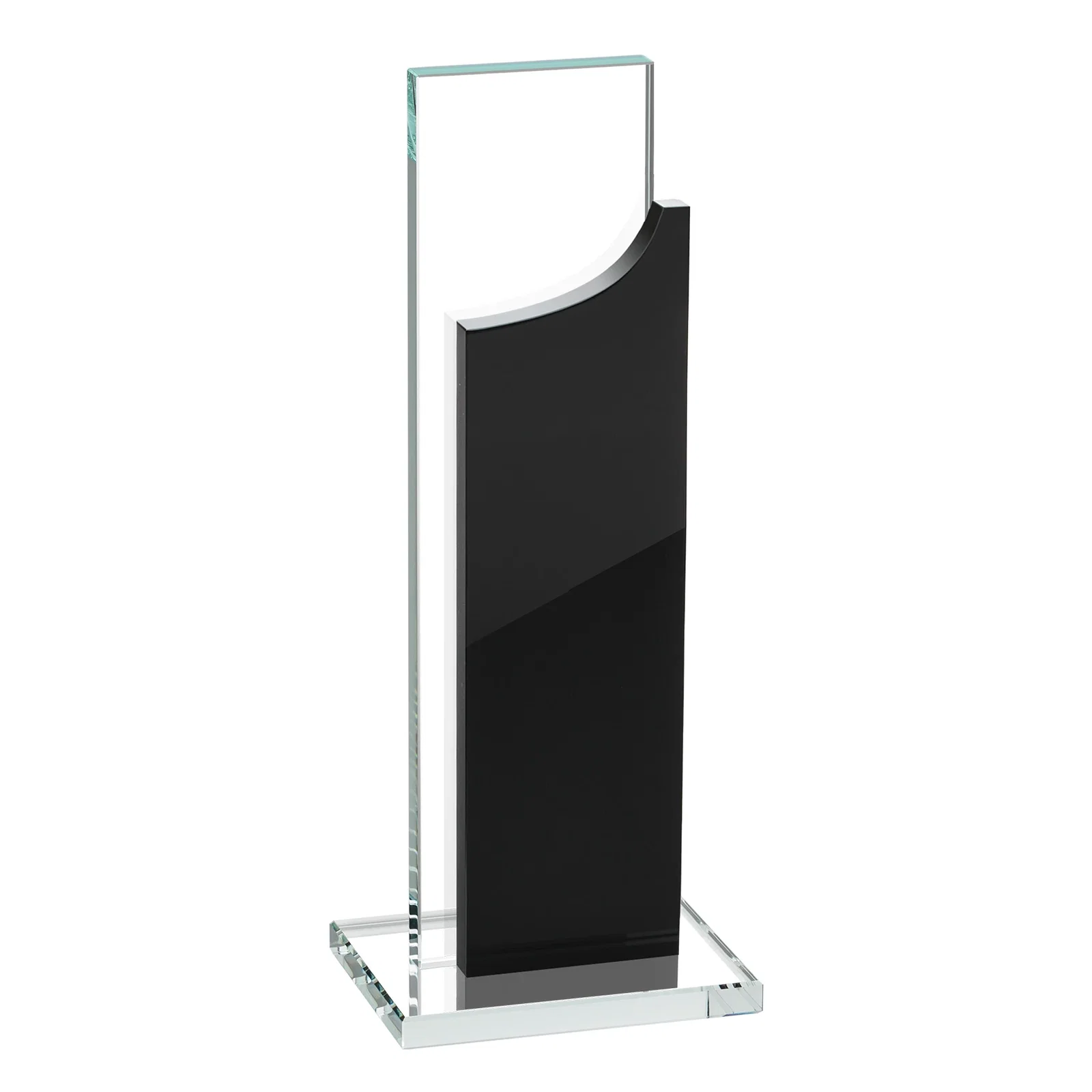 Branded Optical Crystal Award with Clear and Colored Double Pane, awards for corporate award ceremonies