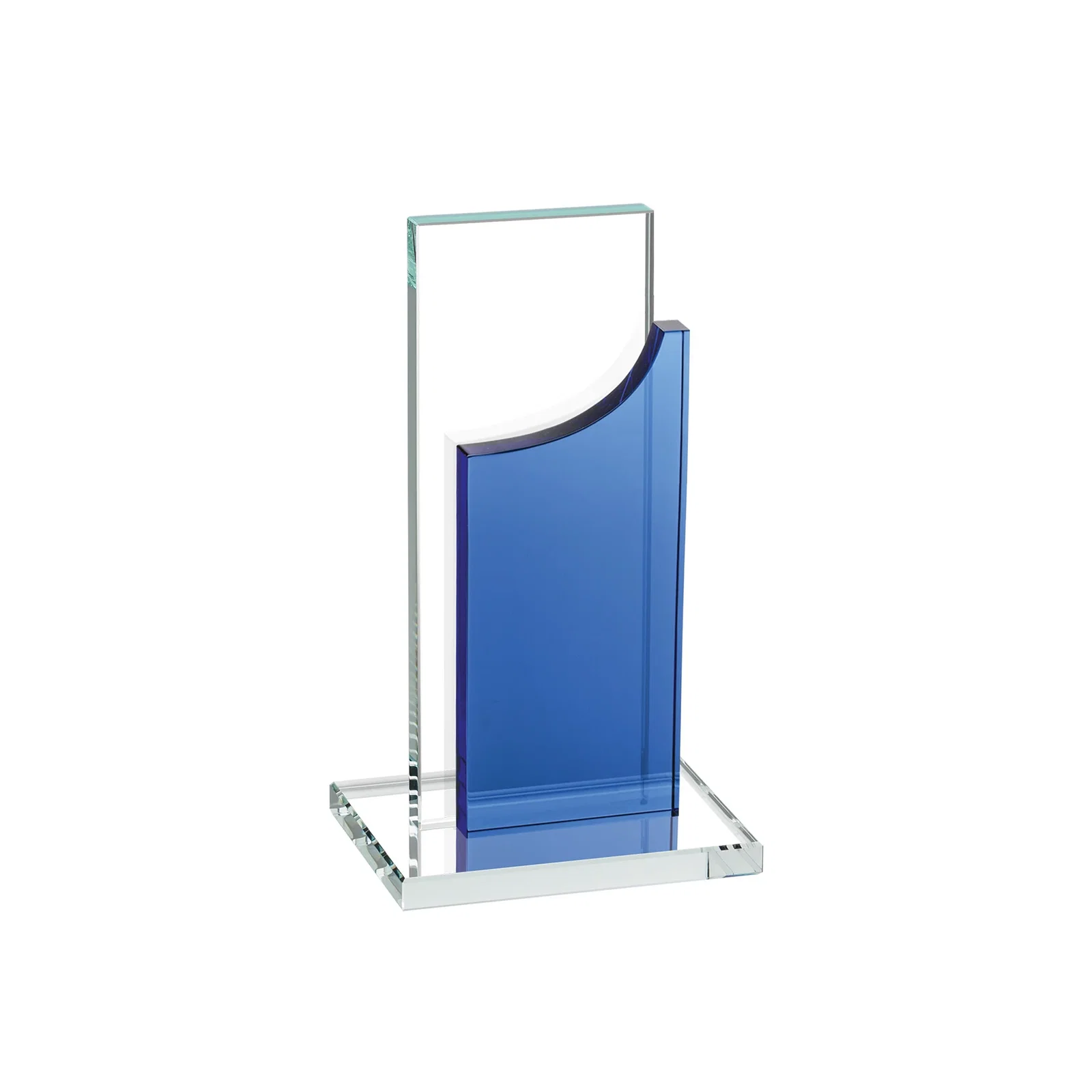 Branded Optical Crystal Award with Clear and Colored Double Pane, awards for service anniversary gifts