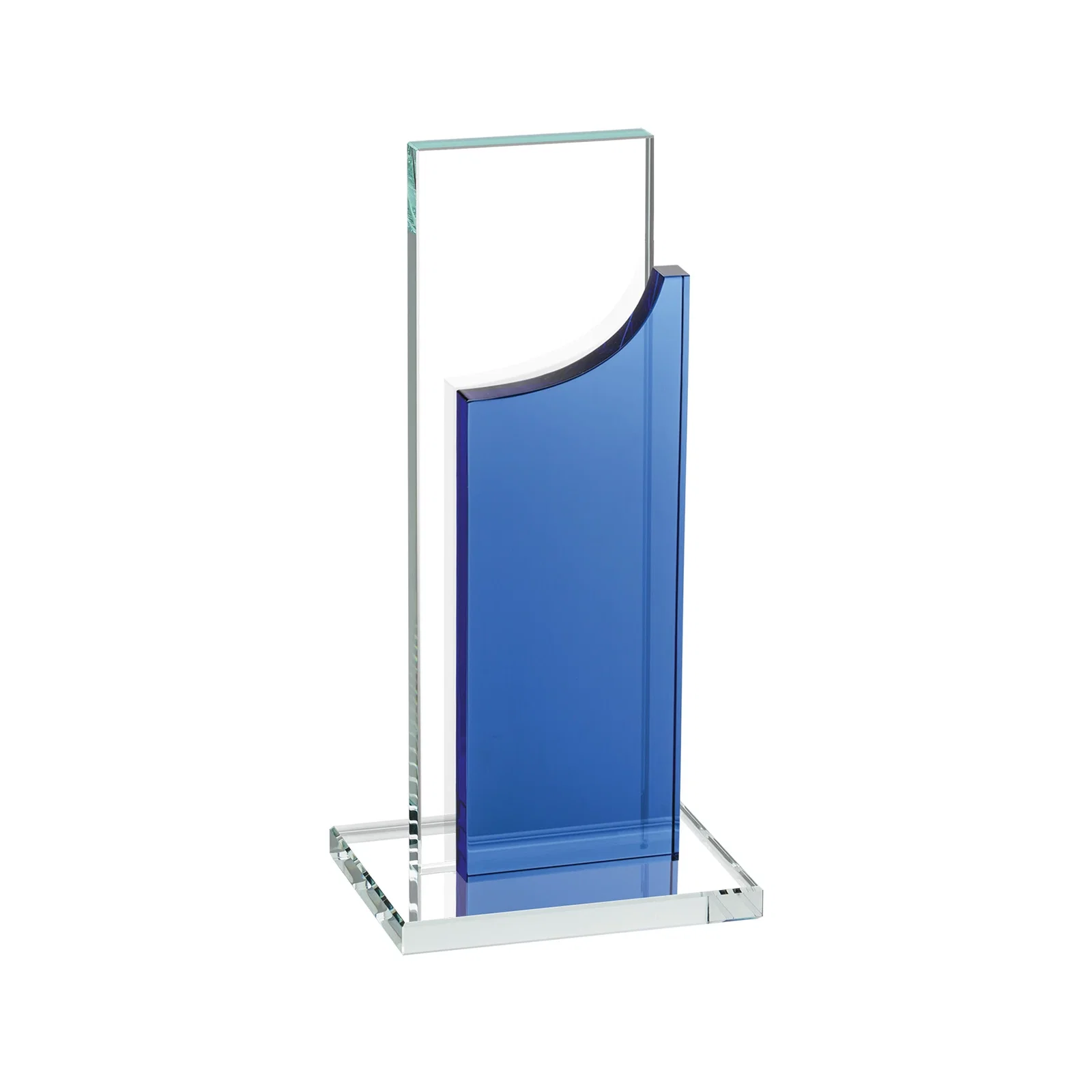 Branded Optical Crystal Award with Clear and Colored Double Pane, awards for sales achievement awards