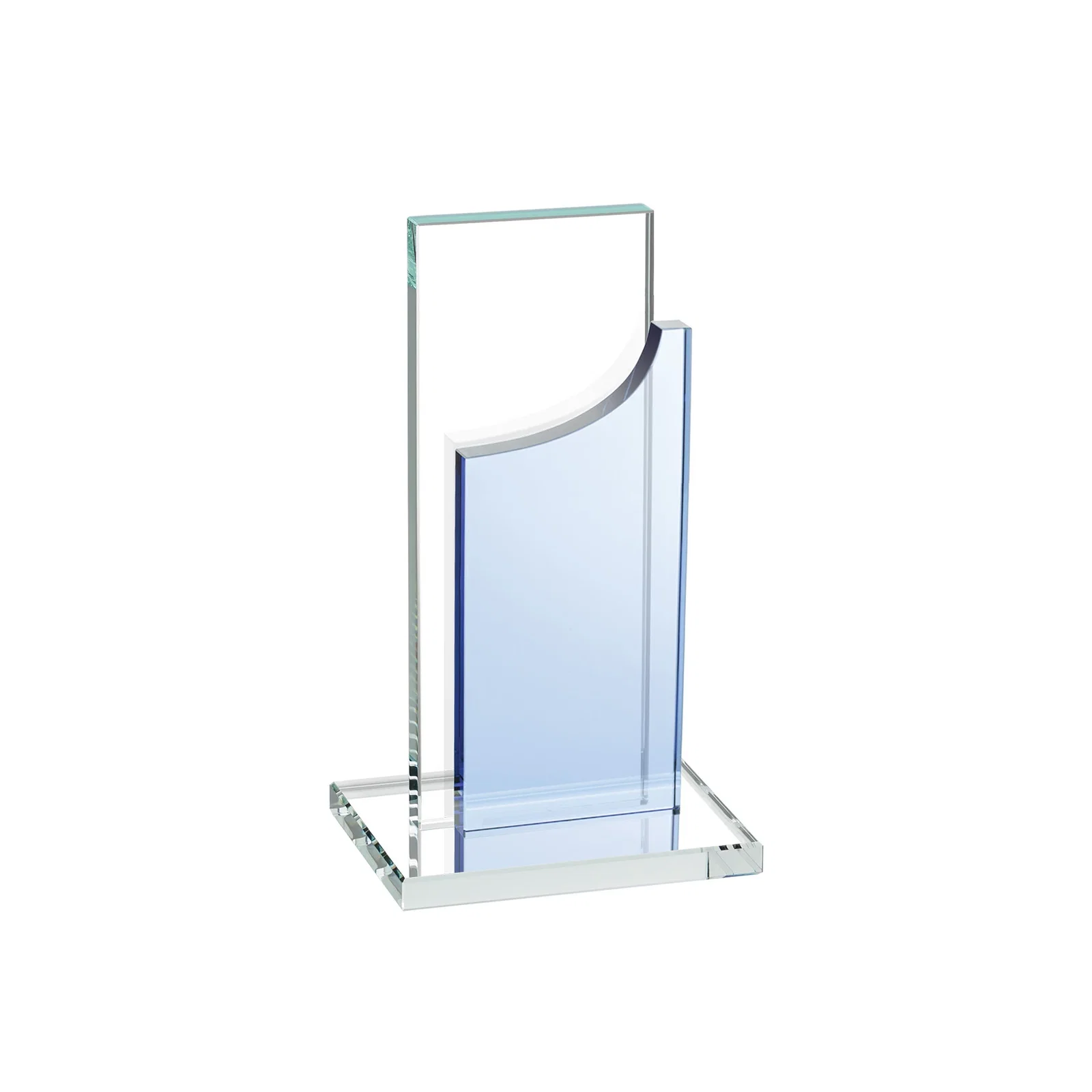 Branded Optical Crystal Award with Clear and Colored Double Pane, awards for team milestone celebrations