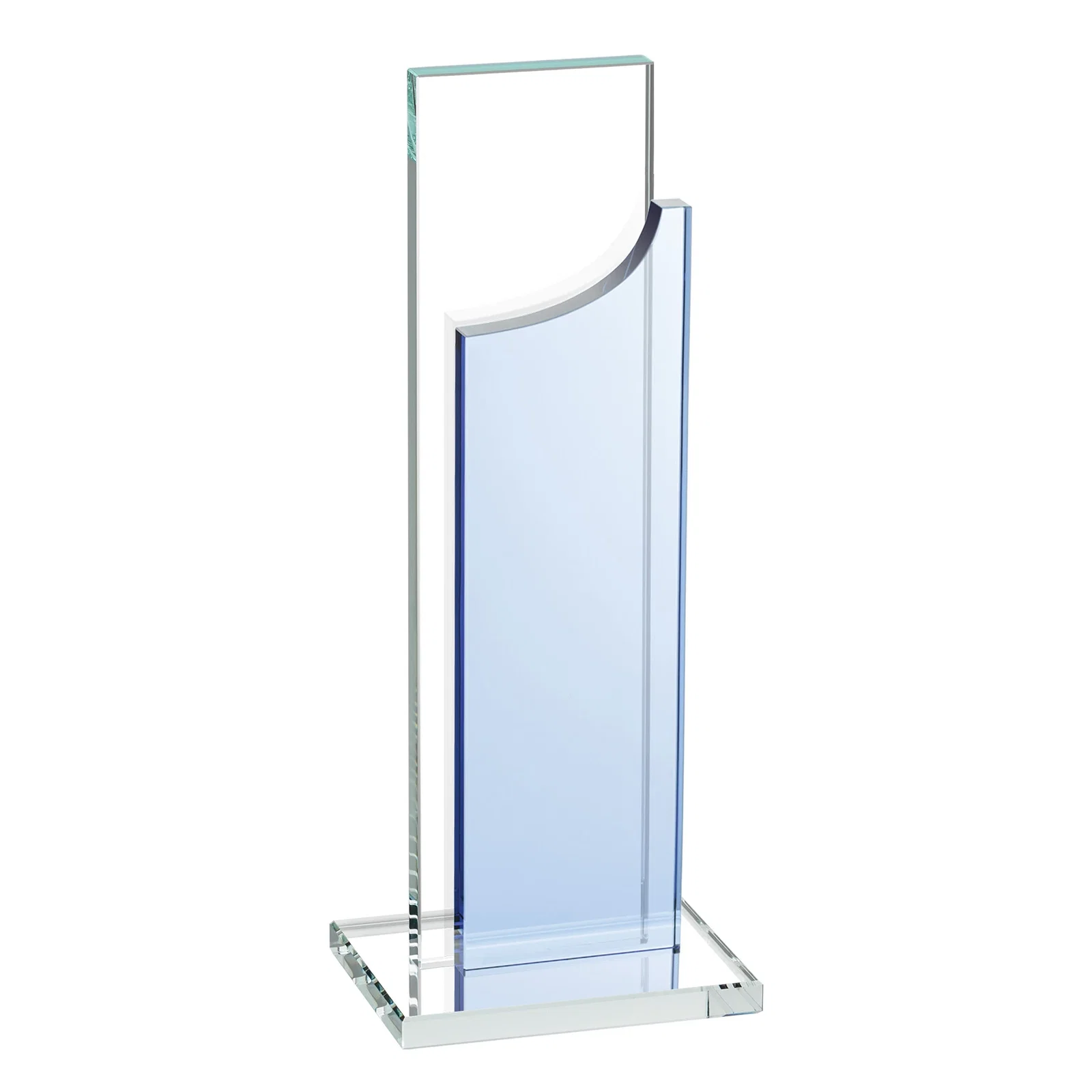 Branded Optical Crystal Award with Clear and Colored Double Pane, awards for graduation ceremonies