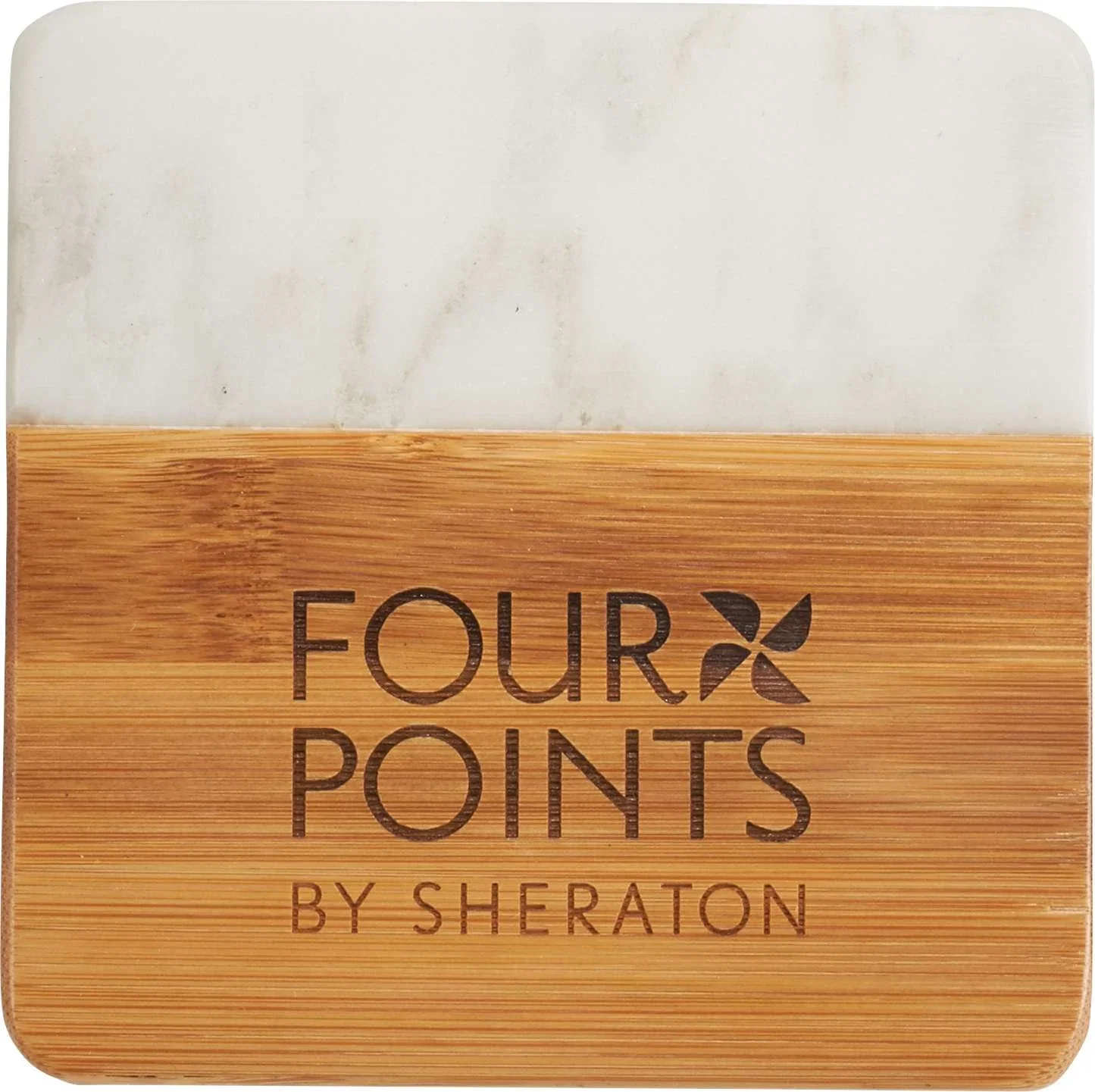Customized Marble and Bamboo Coaster Set (4 Pieces) — view 11