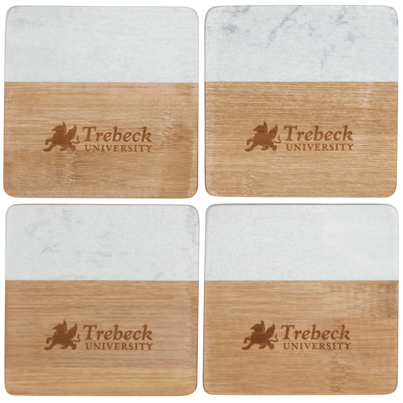 Customized Marble and Bamboo Coaster Set (4 Pieces) — view 17