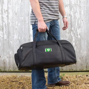 Full Grain Buffalo Hide Duffel Bag, Laser-Etched Metal Plate