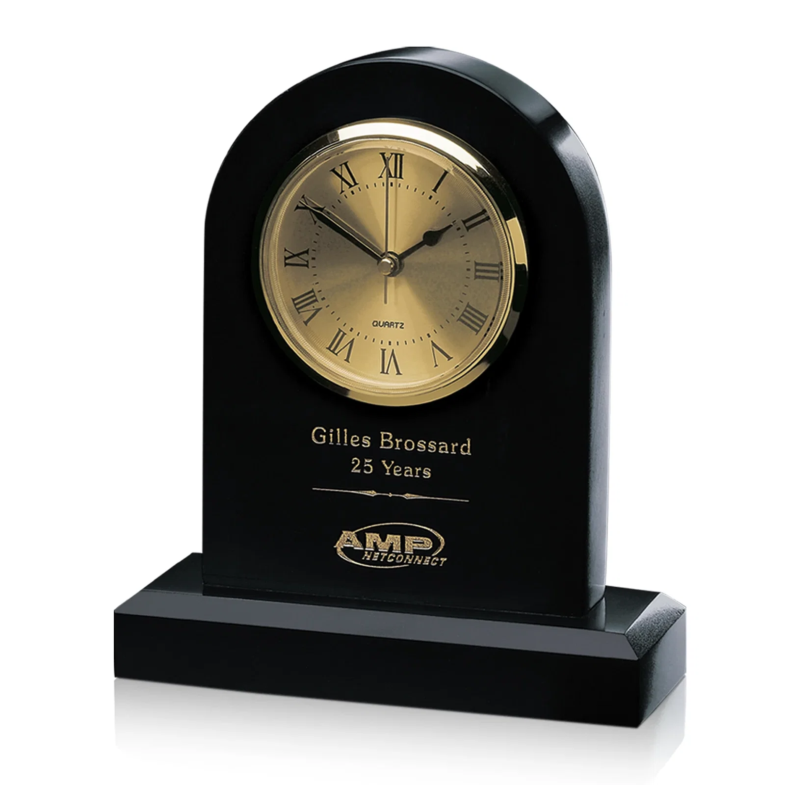Custom Genuine Marble Arch Desk Clock for service anniversary gifts