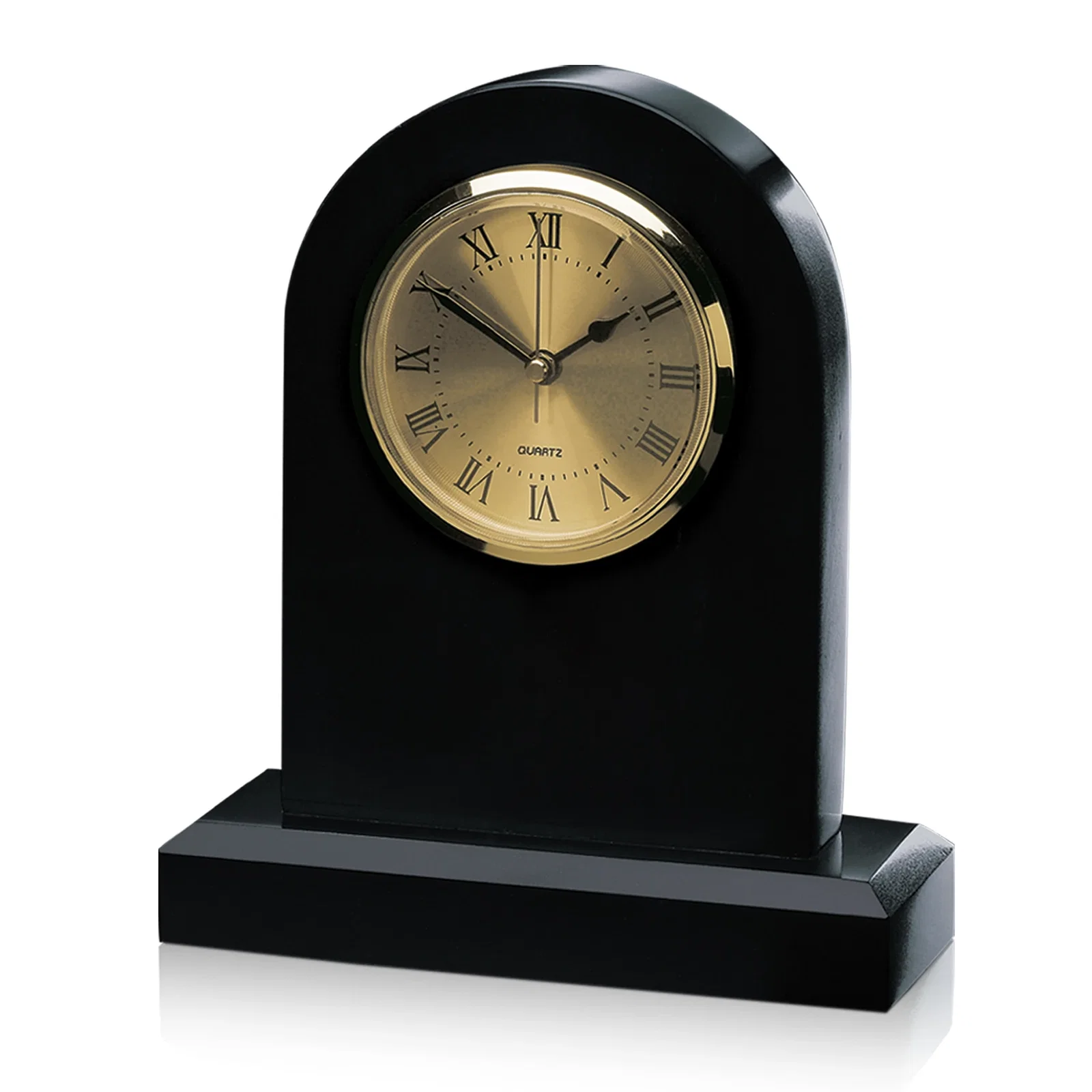 Custom Genuine Marble Arch Desk Clock for retirement presentations