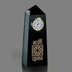 Genuine Marble Obelisk Desk Clock