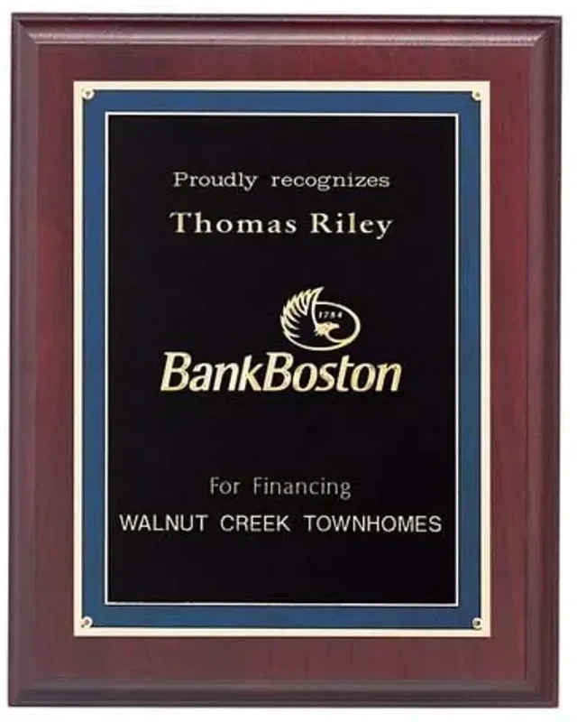 Custom Mahogany Walnut Plaque — view 3