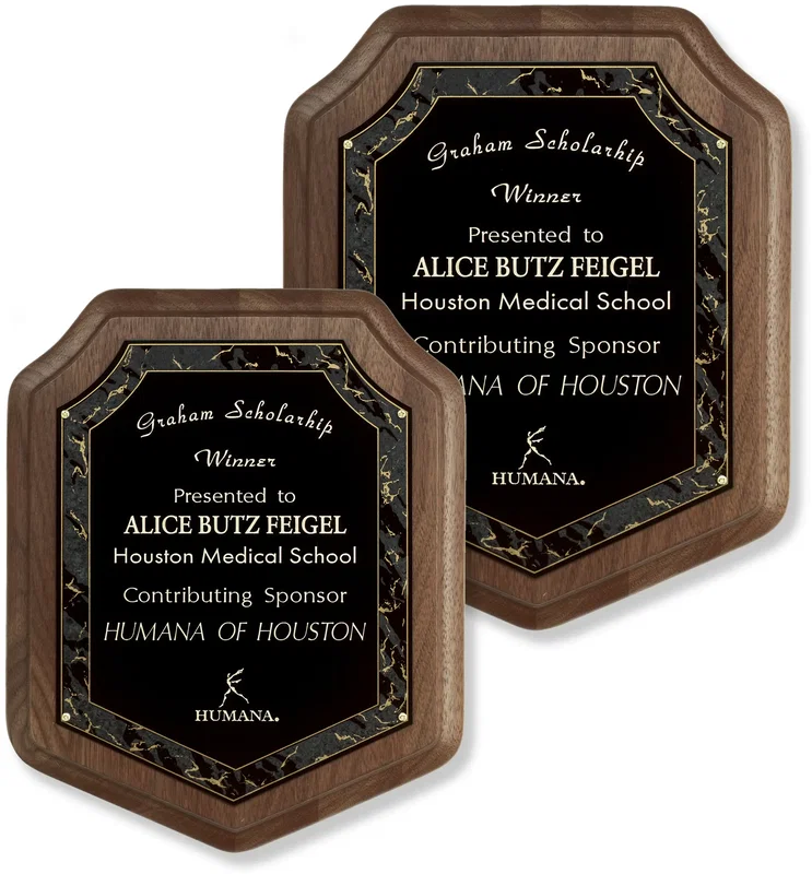 Marble-Edged Custom Screenprinted Plaque β view 1