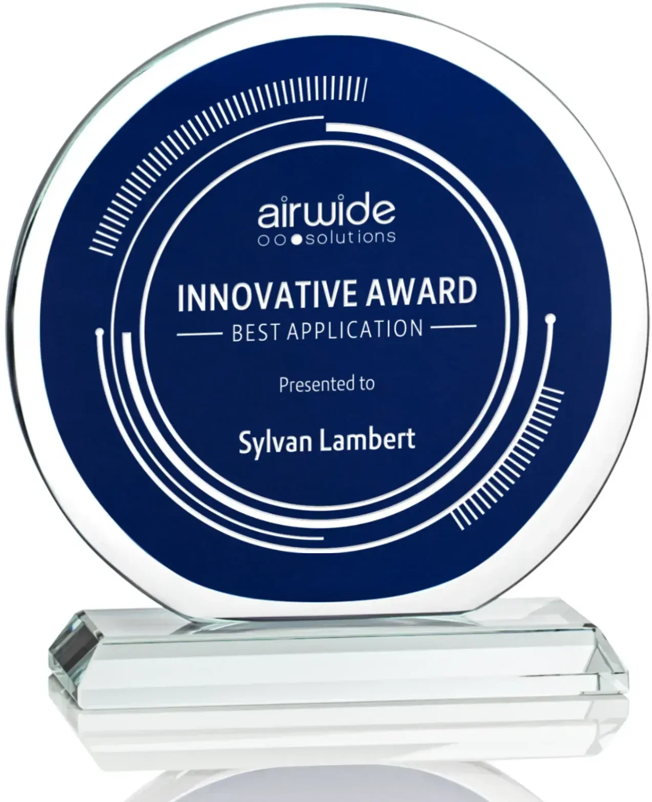 Promotional Custom Crystal Award - Blue Marcelina — view 2