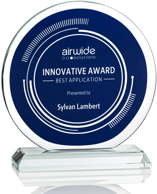 Promotional Custom Crystal Award - Blue Marcelina — view 2
