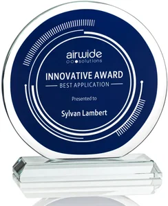 Sapphire-Centered Starfire Award Engraved to Clear