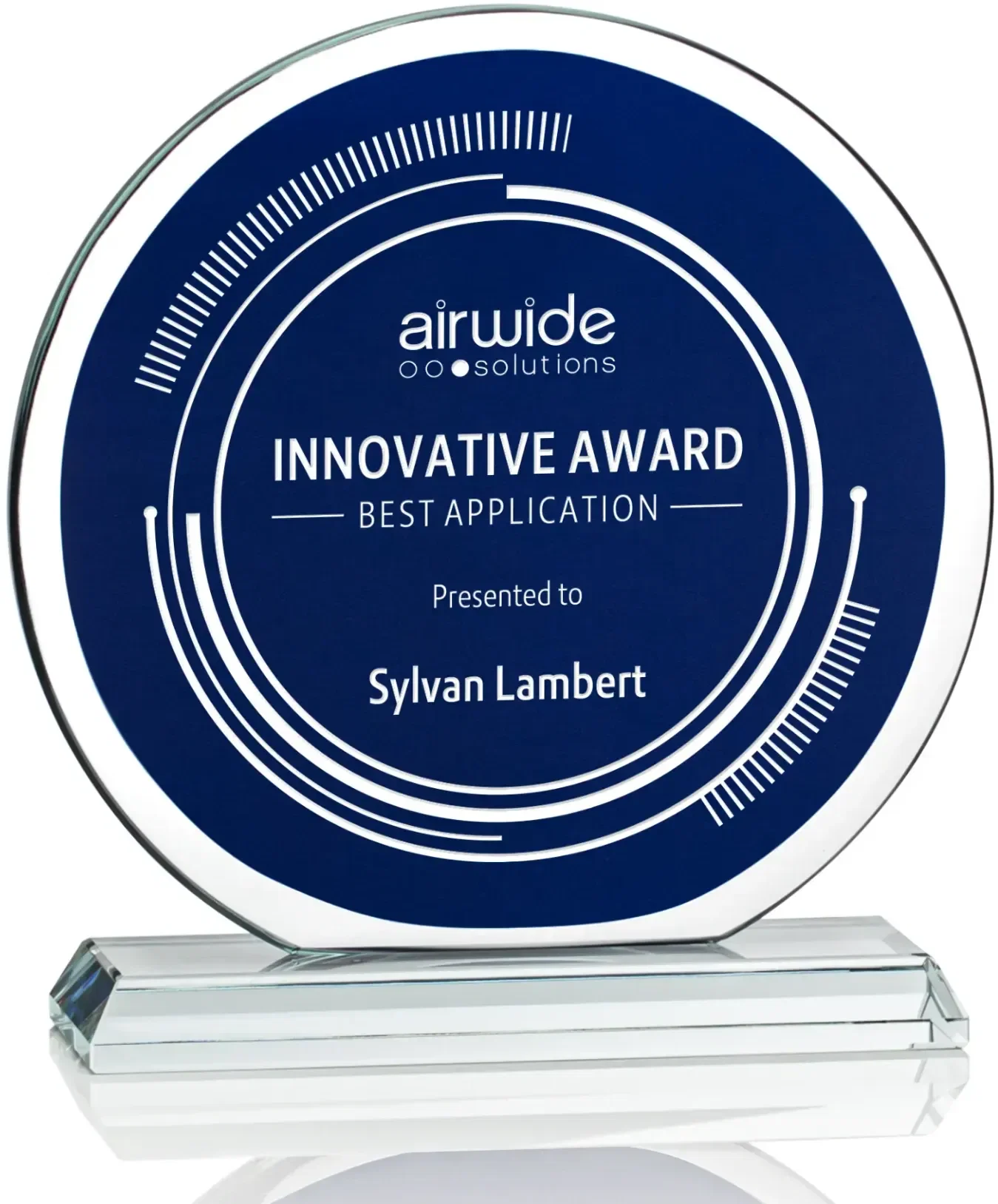 Promotional Custom Crystal Award - Blue Marcelina — view 3