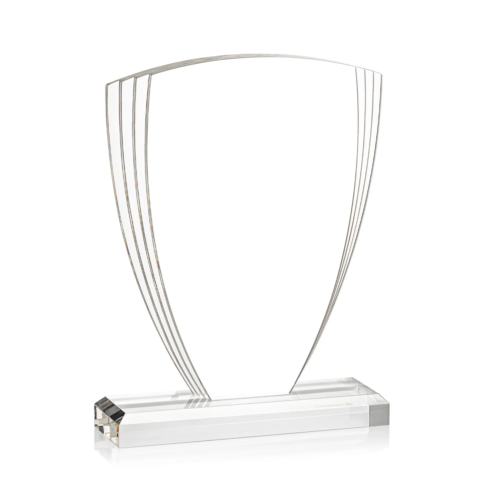 Custom Acrylic Shield Award With Triple-Stepped Wings for volunteer appreciation