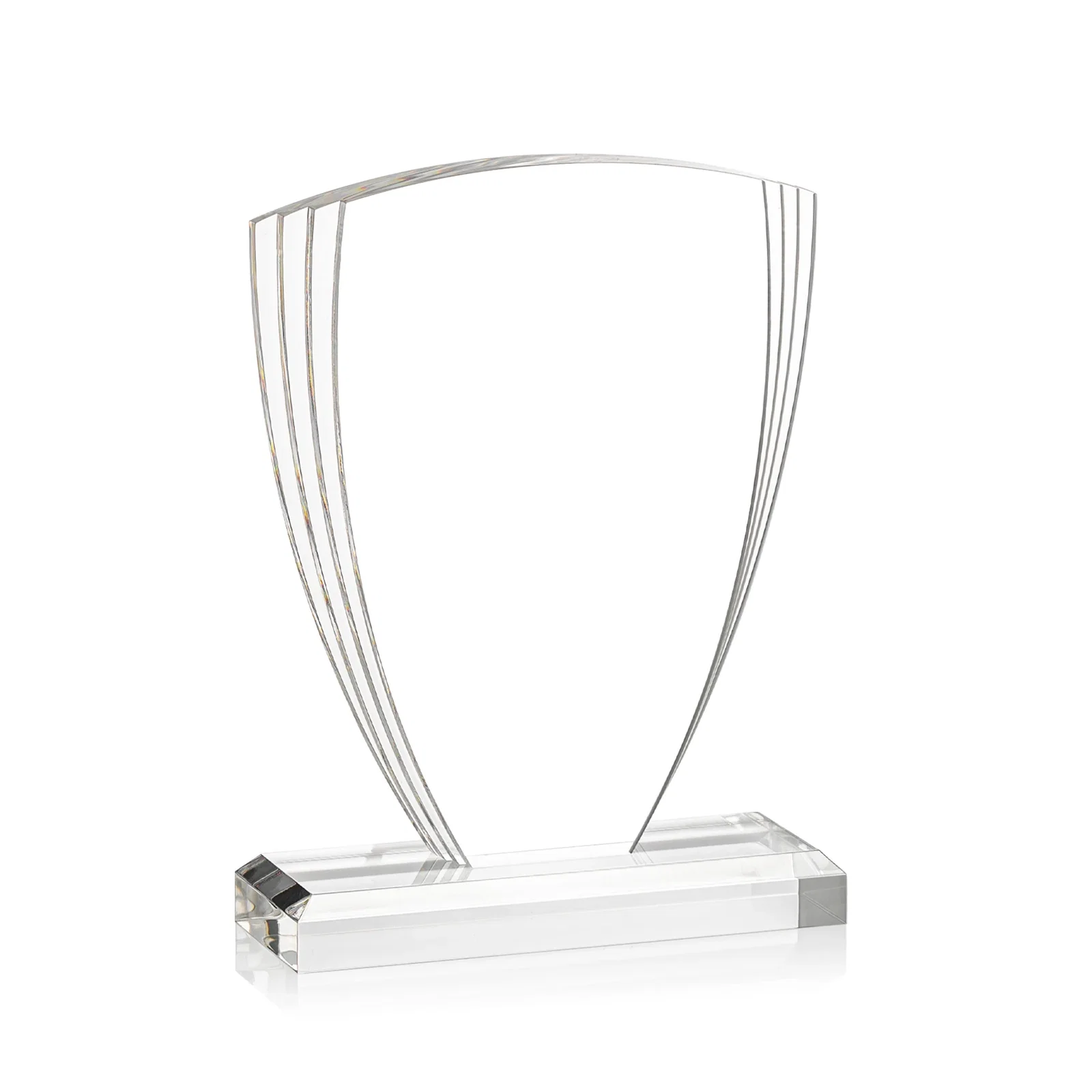 Custom Acrylic Shield Award With Triple-Stepped Wings for safety achievement programs
