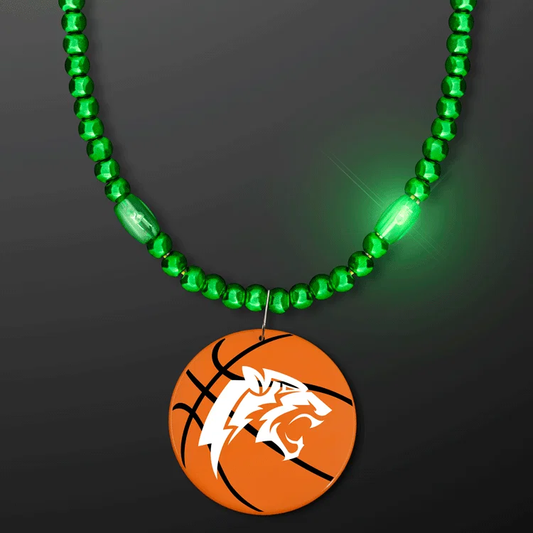 Mardi Gras Beads with Basketball Medallion — view 4
