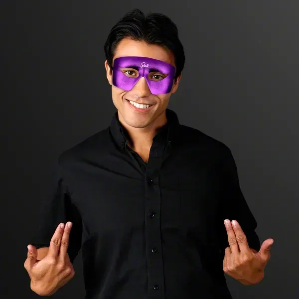 Mardi Gras Costume Mask (NON-Light Up) being worn