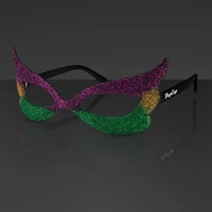 Mardi Gras Eyeglasses, Glitter Frames (NON-Light Up)