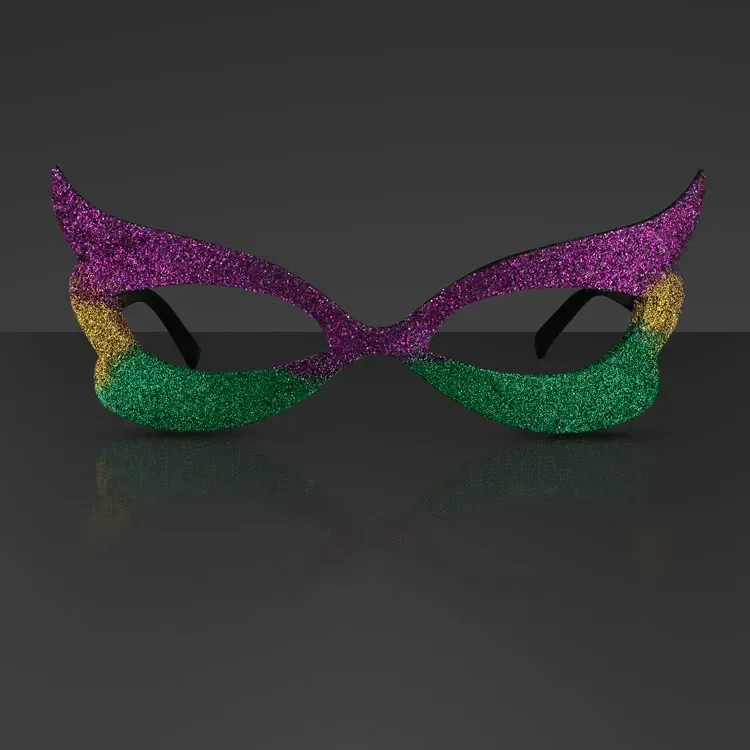 Mardi Gras Eyeglasses, Glitter Frames (NON-Light Up) — view 6