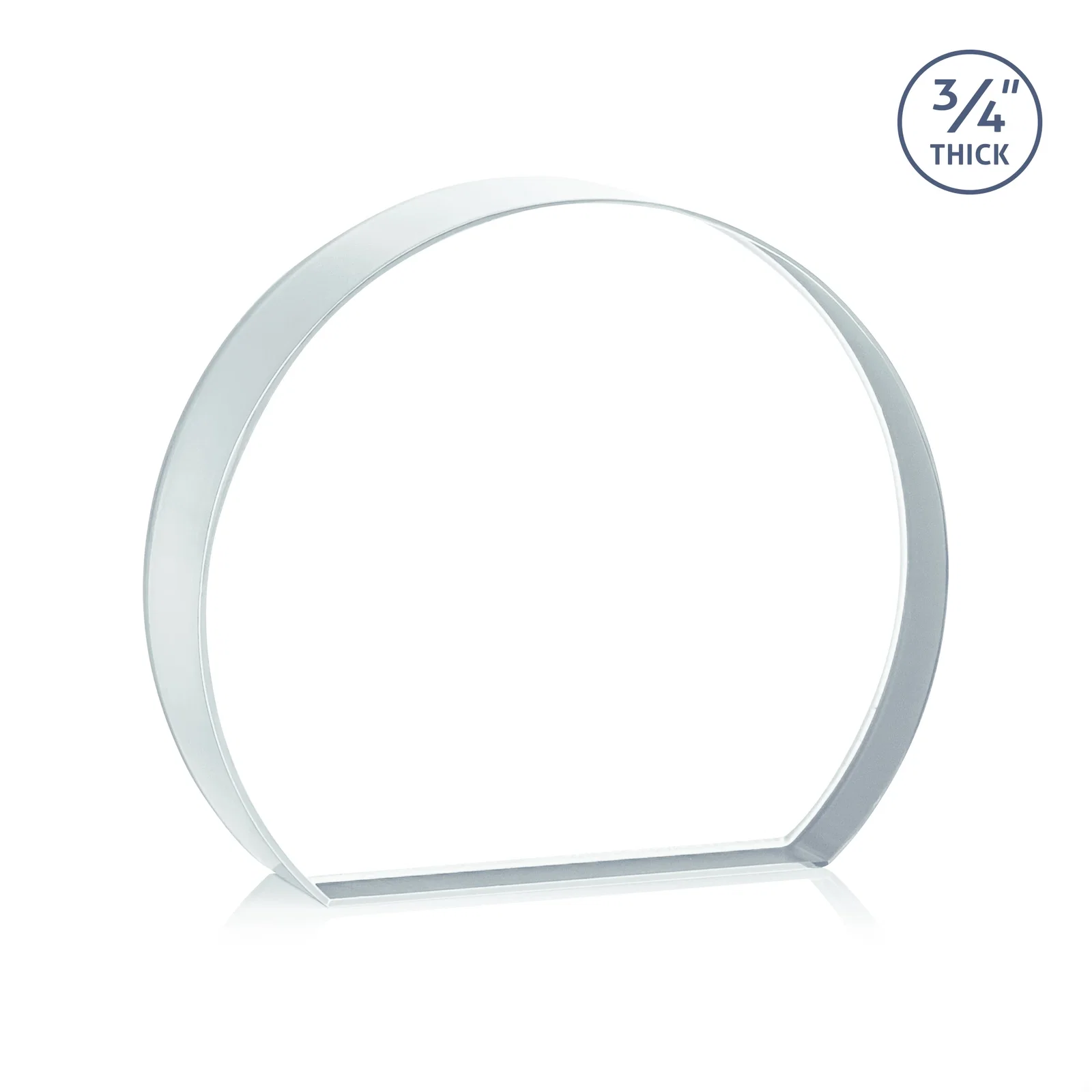 Custom Starfire Crystal Hemisphere Award with a Polished Edge, with your logo for company anniversary events