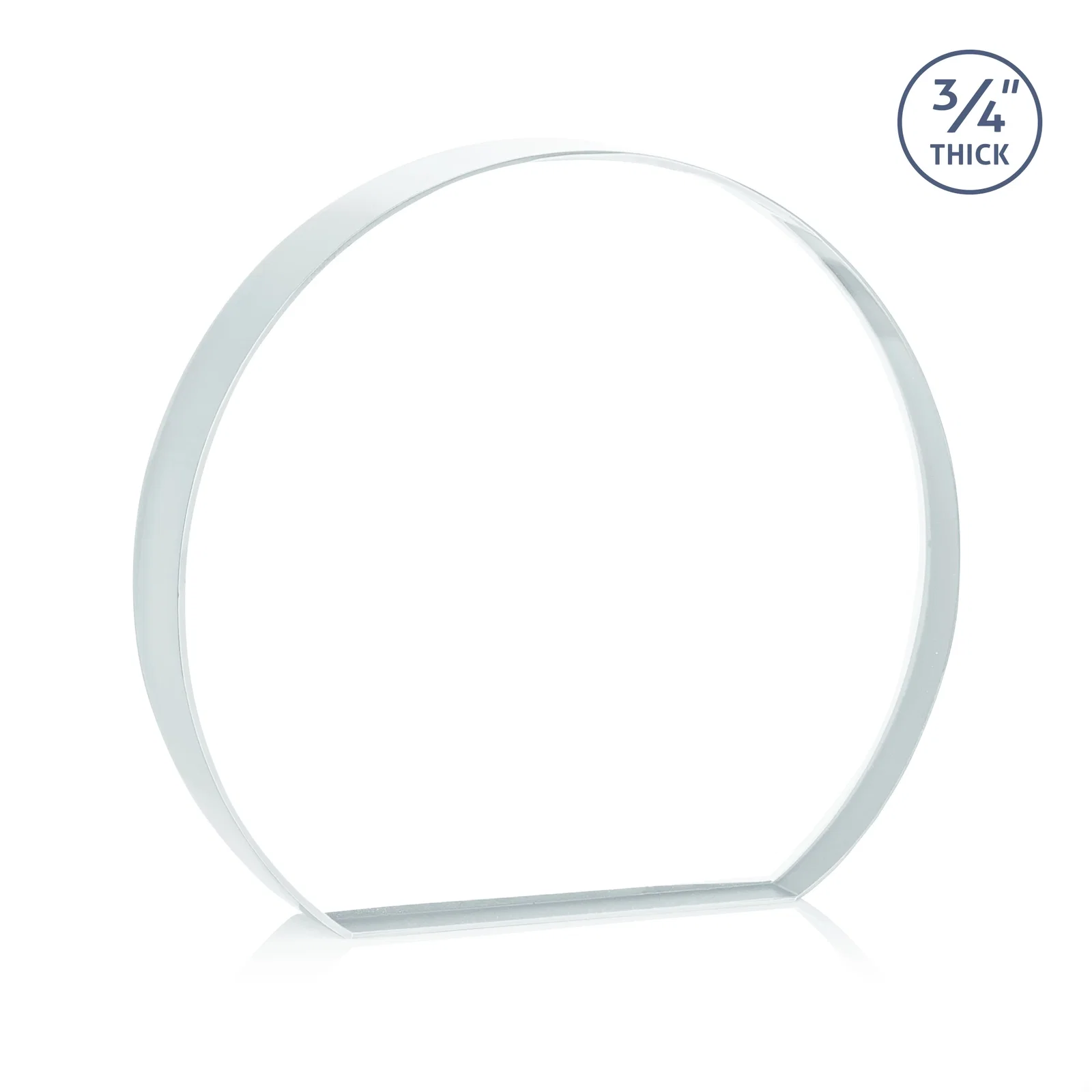 Personalized Starfire Crystal Hemisphere Award with a Polished Edge, with your logo for employee recognition