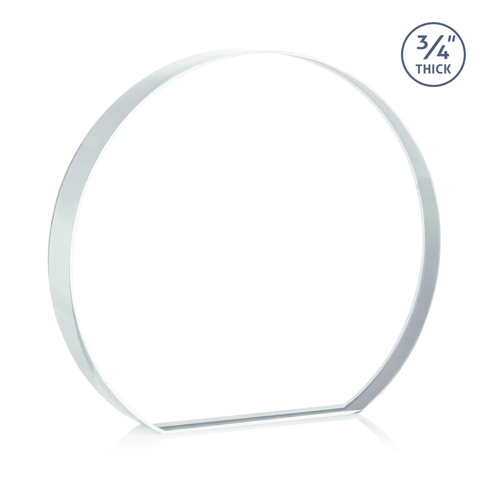 Personalized Starfire Crystal Hemisphere Award with a Polished Edge, with your logo for corporate award ceremonies