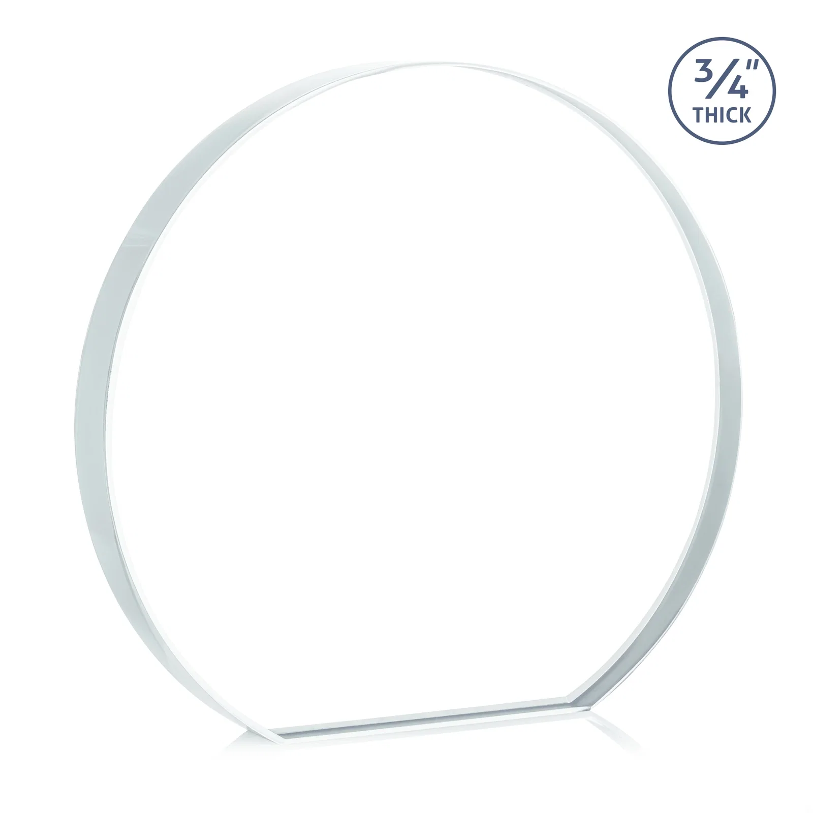 Personalized Starfire Crystal Hemisphere Award with a Polished Edge, with your logo for service anniversary gifts
