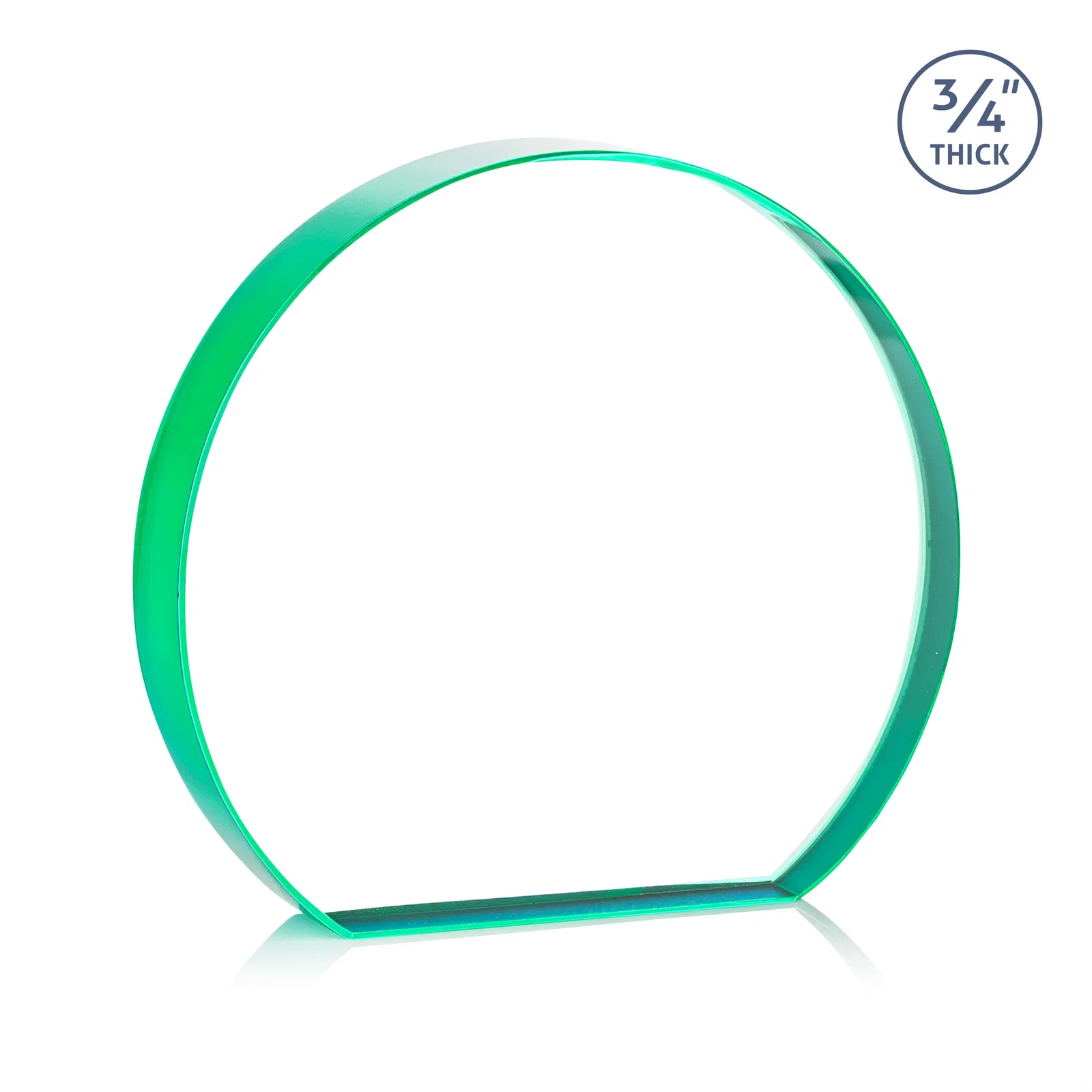 Personalized Starfire Crystal Hemisphere Award with a Polished Edge, with your logo for safety achievement programs