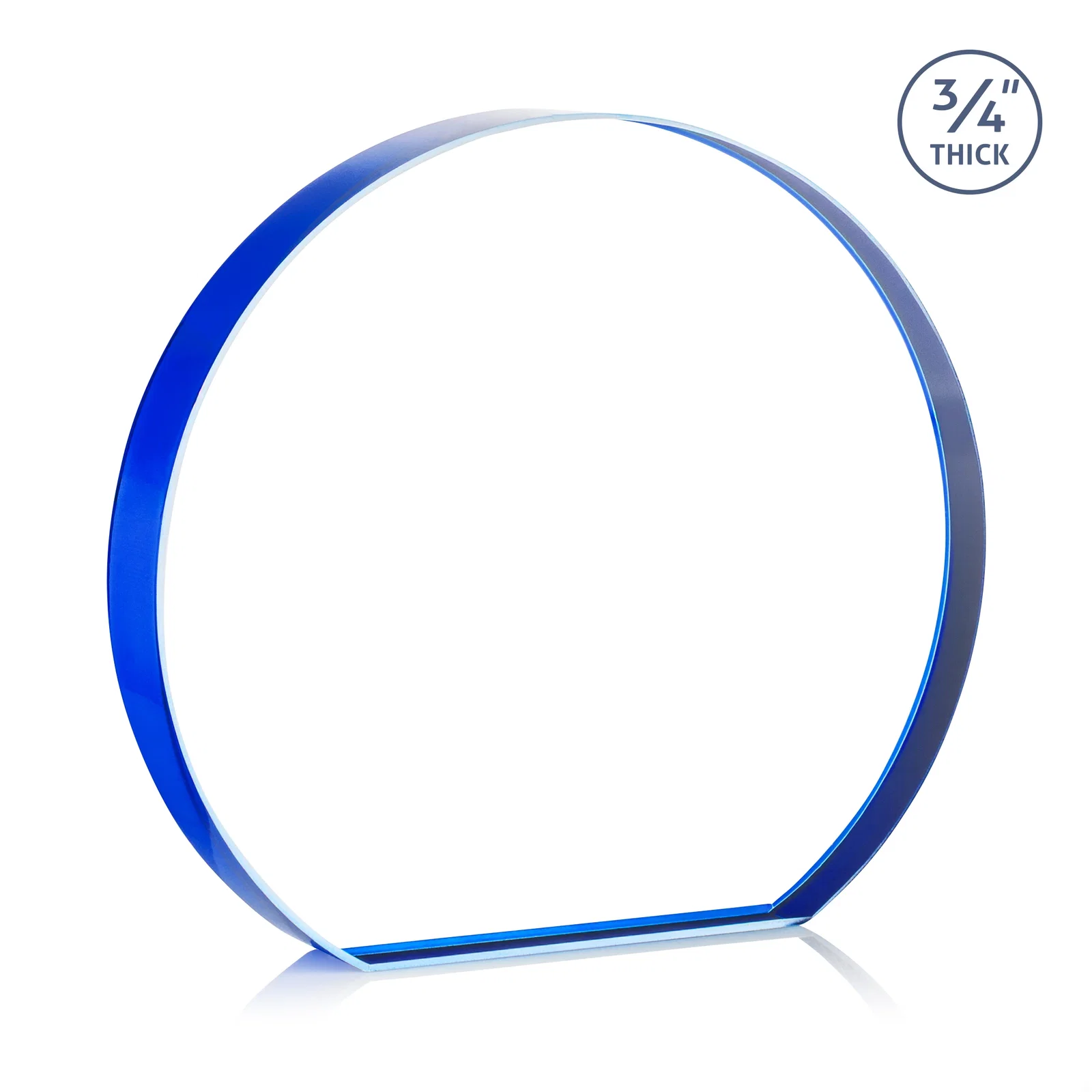 Promotional Starfire Crystal Hemisphere Award with a Polished Edge, with your logo for corporate award ceremonies