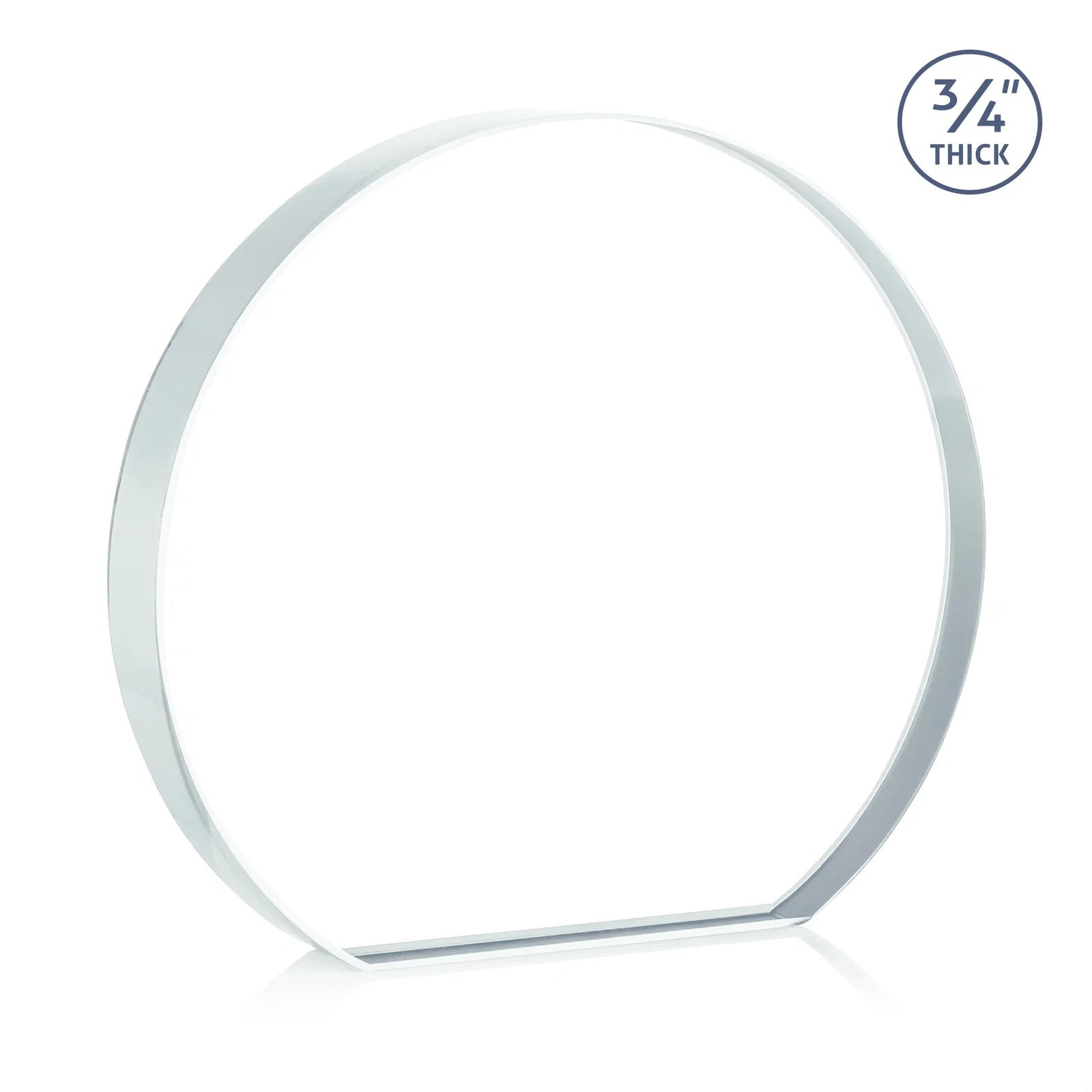 Promotional Starfire Crystal Hemisphere Award with a Polished Edge, with your logo for graduation ceremonies