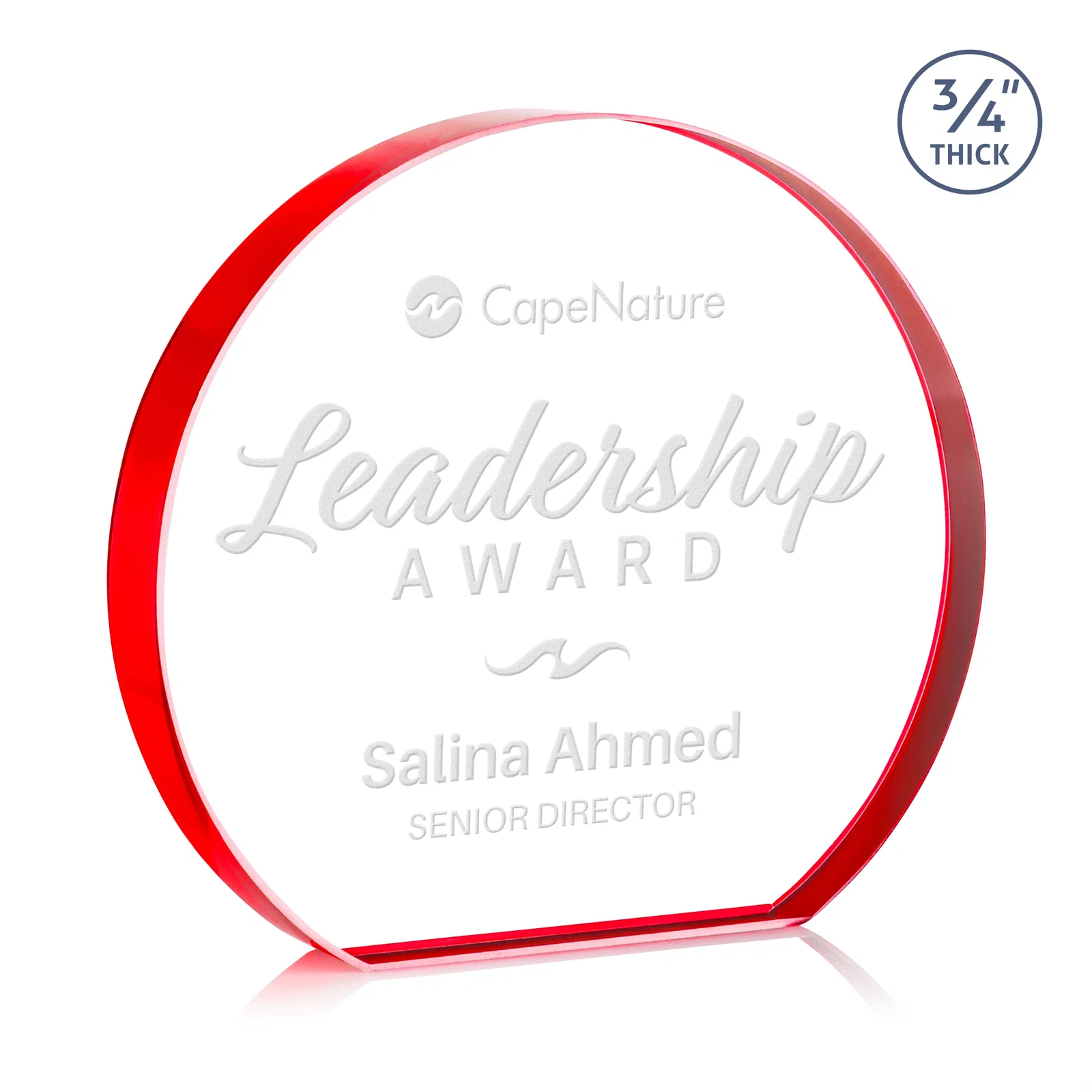 Promotional Starfire Crystal Hemisphere Award with a Polished Edge for graduation ceremonies