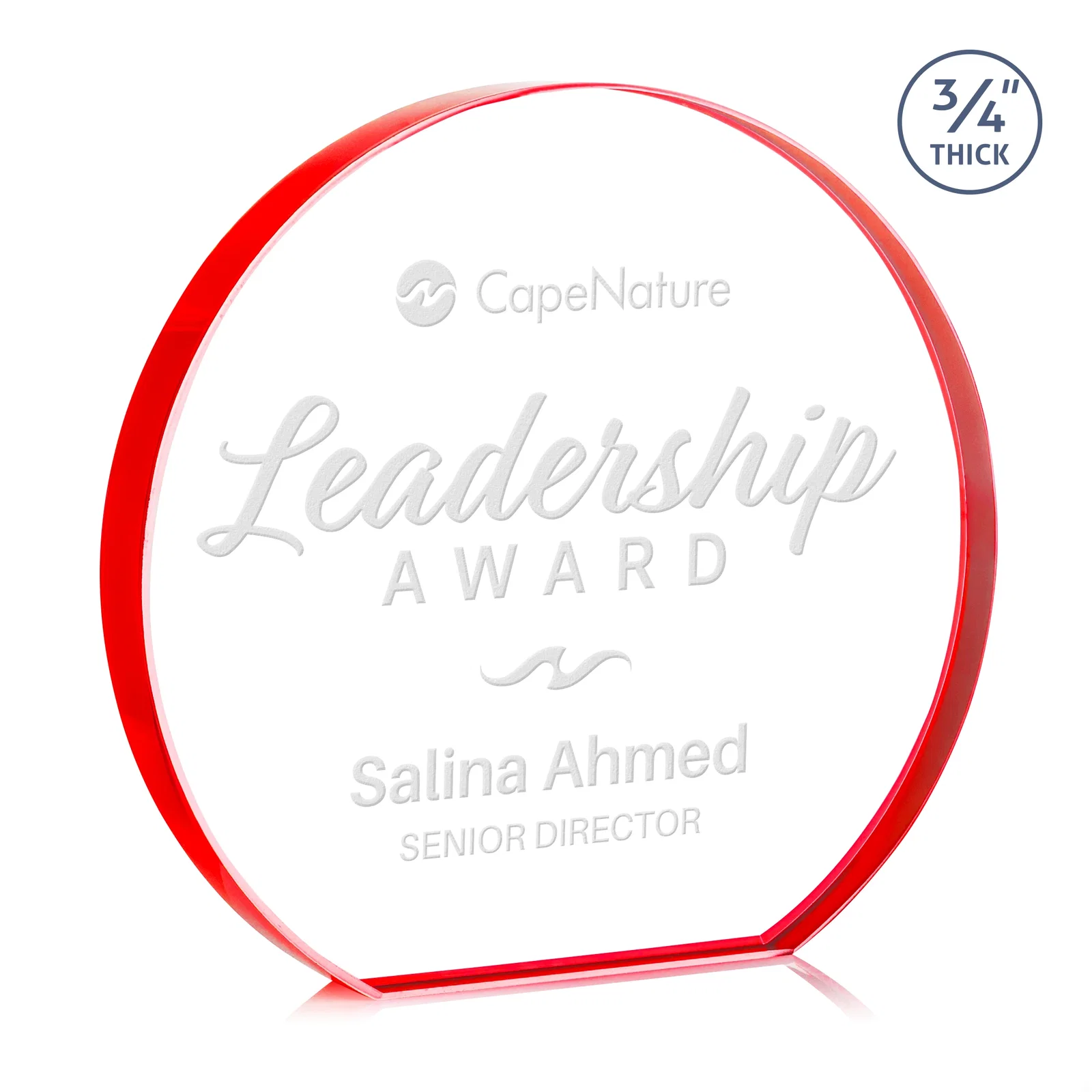 Promotional Starfire Crystal Hemisphere Award with a Polished Edge for safety achievement programs