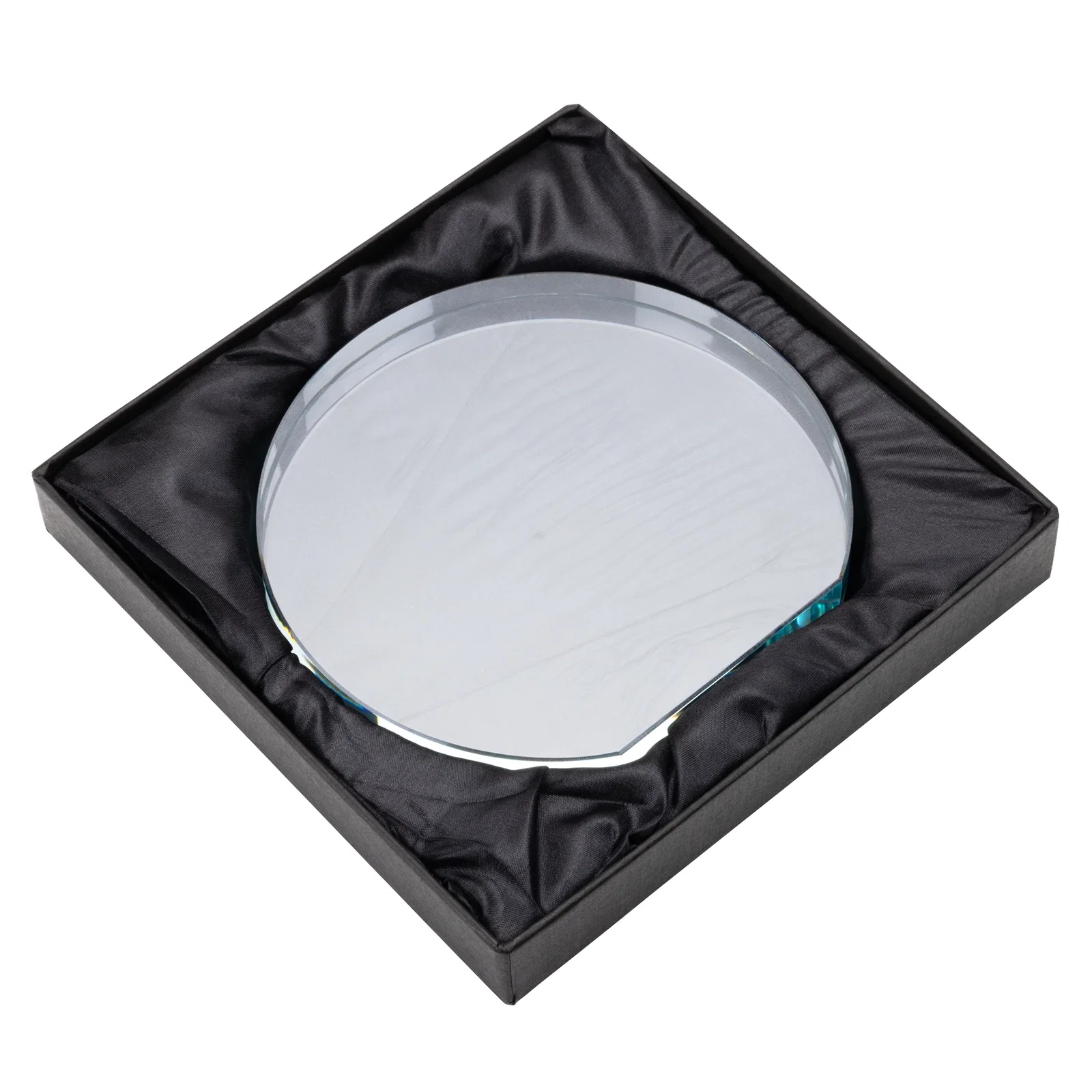 Custom Starfire Crystal Hemisphere Award with a Polished Edge for team milestone celebrations