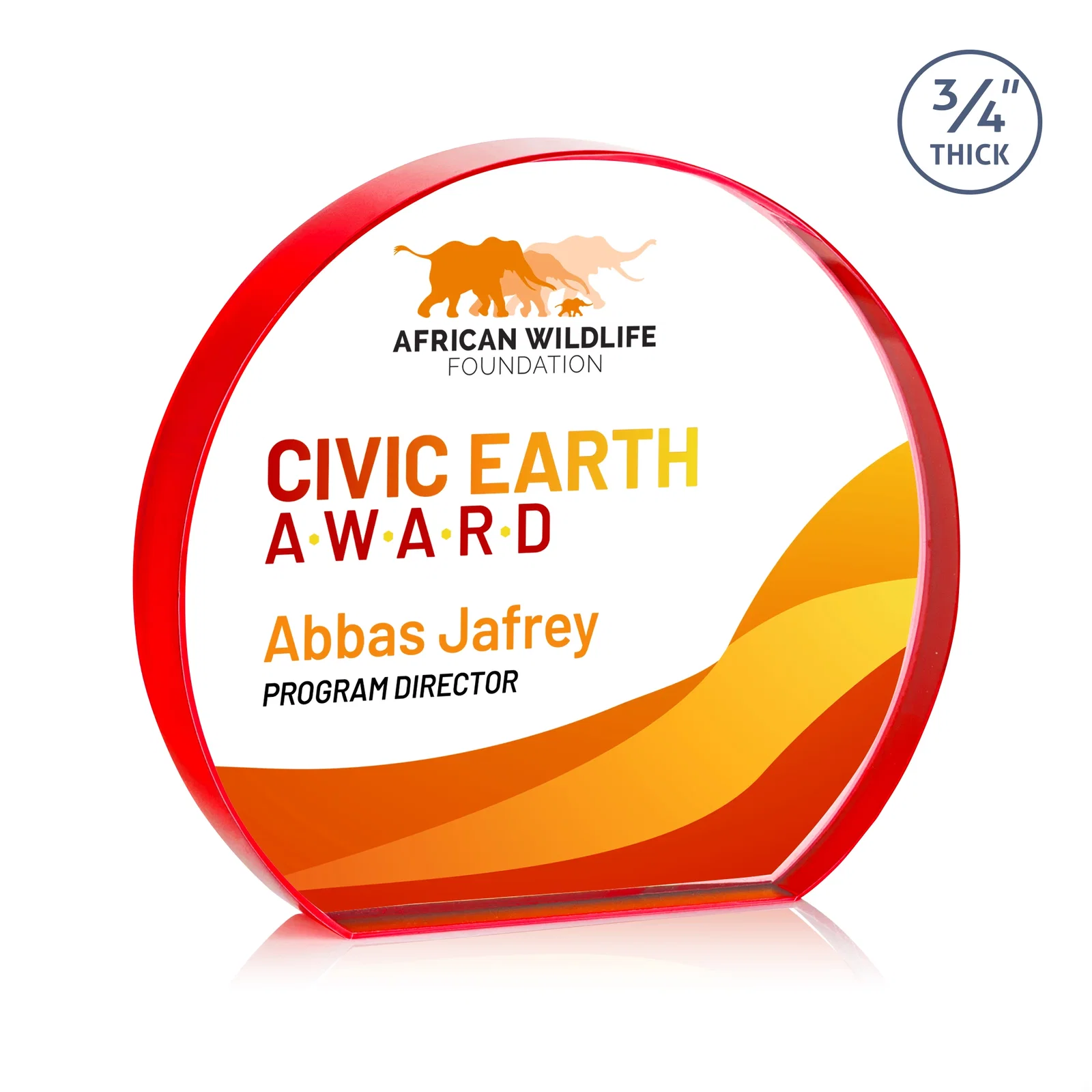 Customized Starfire Crystal Hemisphere Award with a Polished Edge for corporate award ceremonies