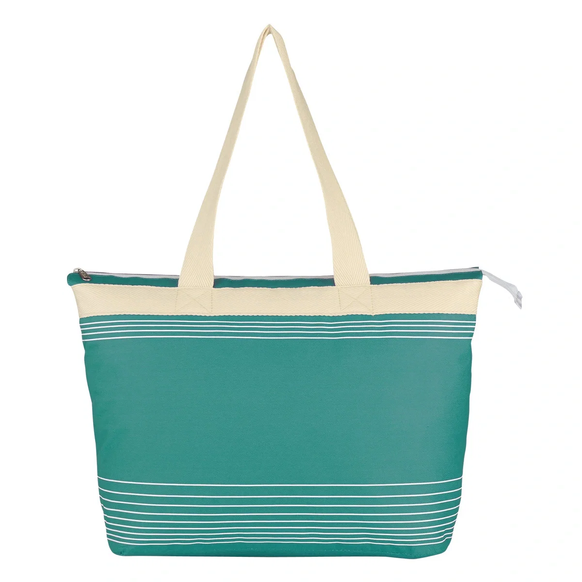 Teal bag photographed at a slight angle