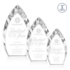 Optical Crystal Arrowhead Award With Color-Accent Base