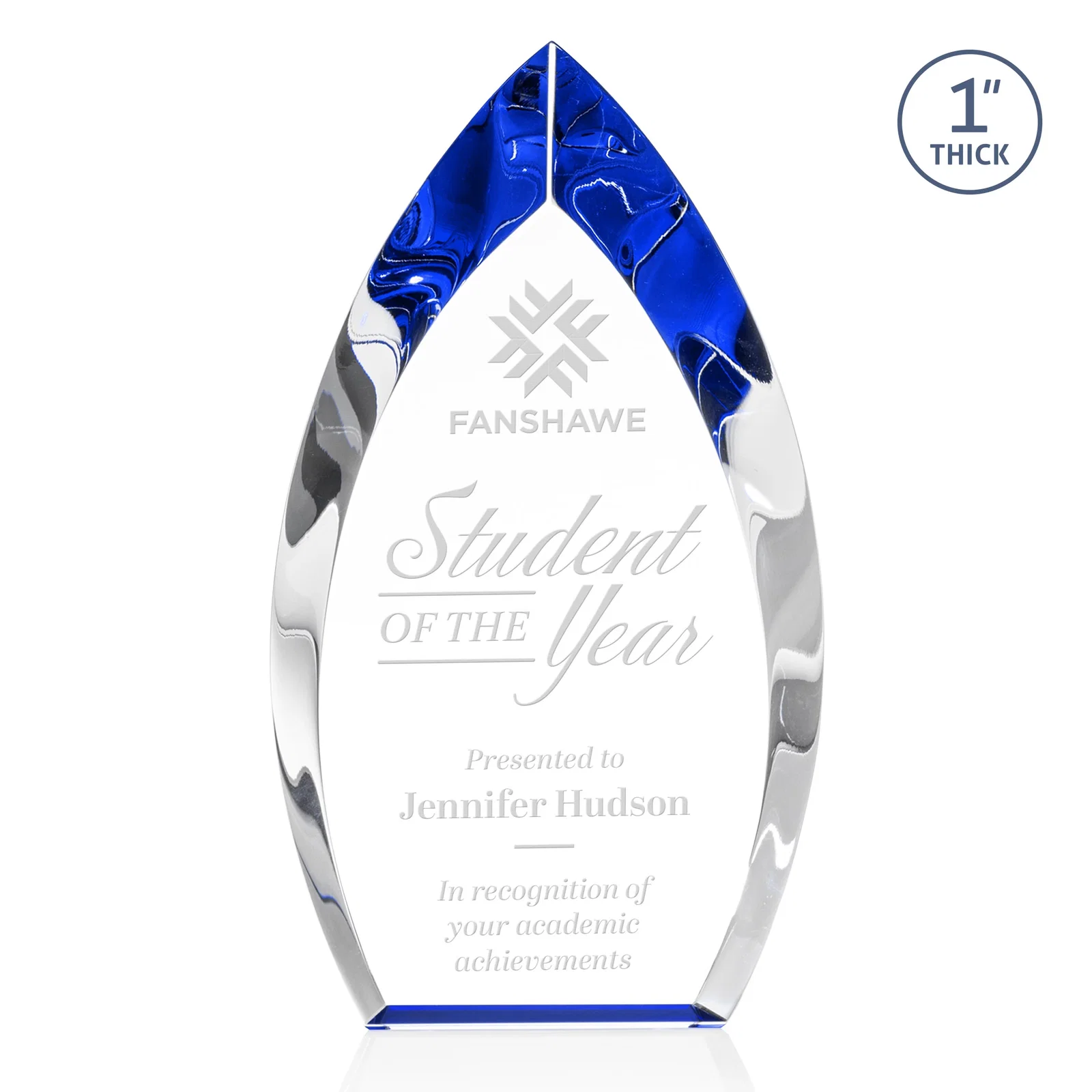 Custom Optical Crystal Arrowhead Award With Color-Accent Base, awards for volunteer appreciation