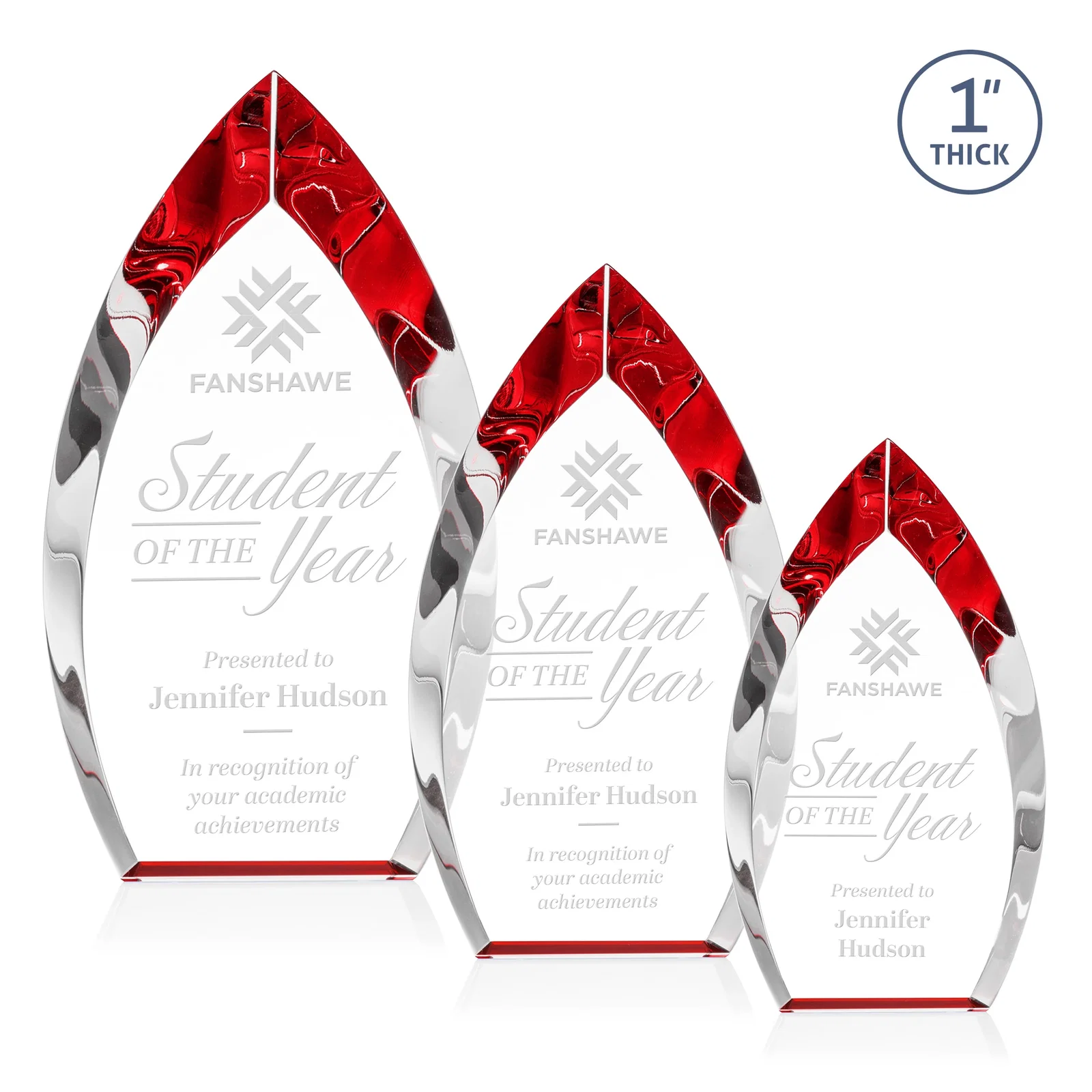 Custom Optical Crystal Arrowhead Award With Color-Accent Base, awards for company anniversary events