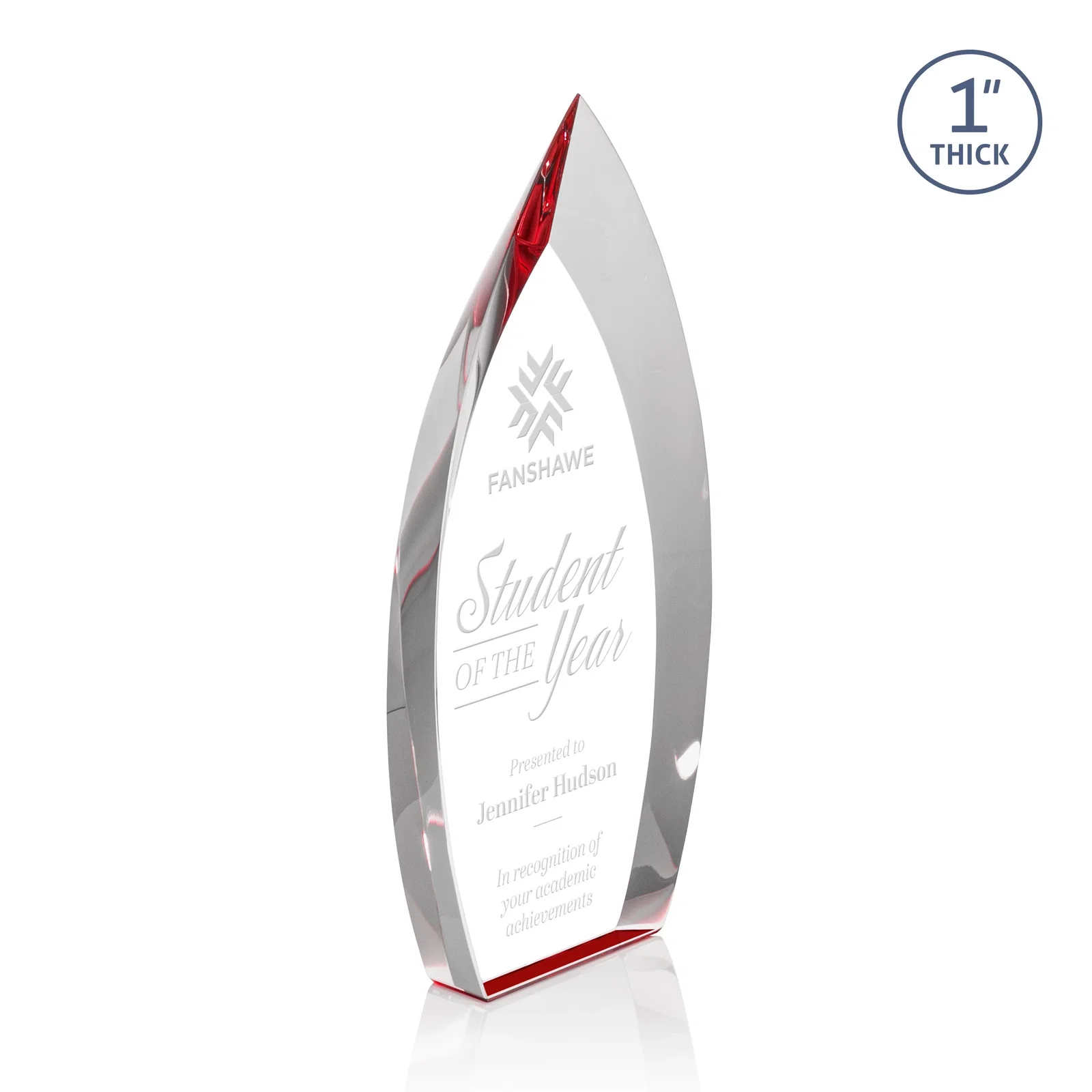 Personalized Optical Crystal Arrowhead Award With Color-Accent Base, awards for sales achievement awards