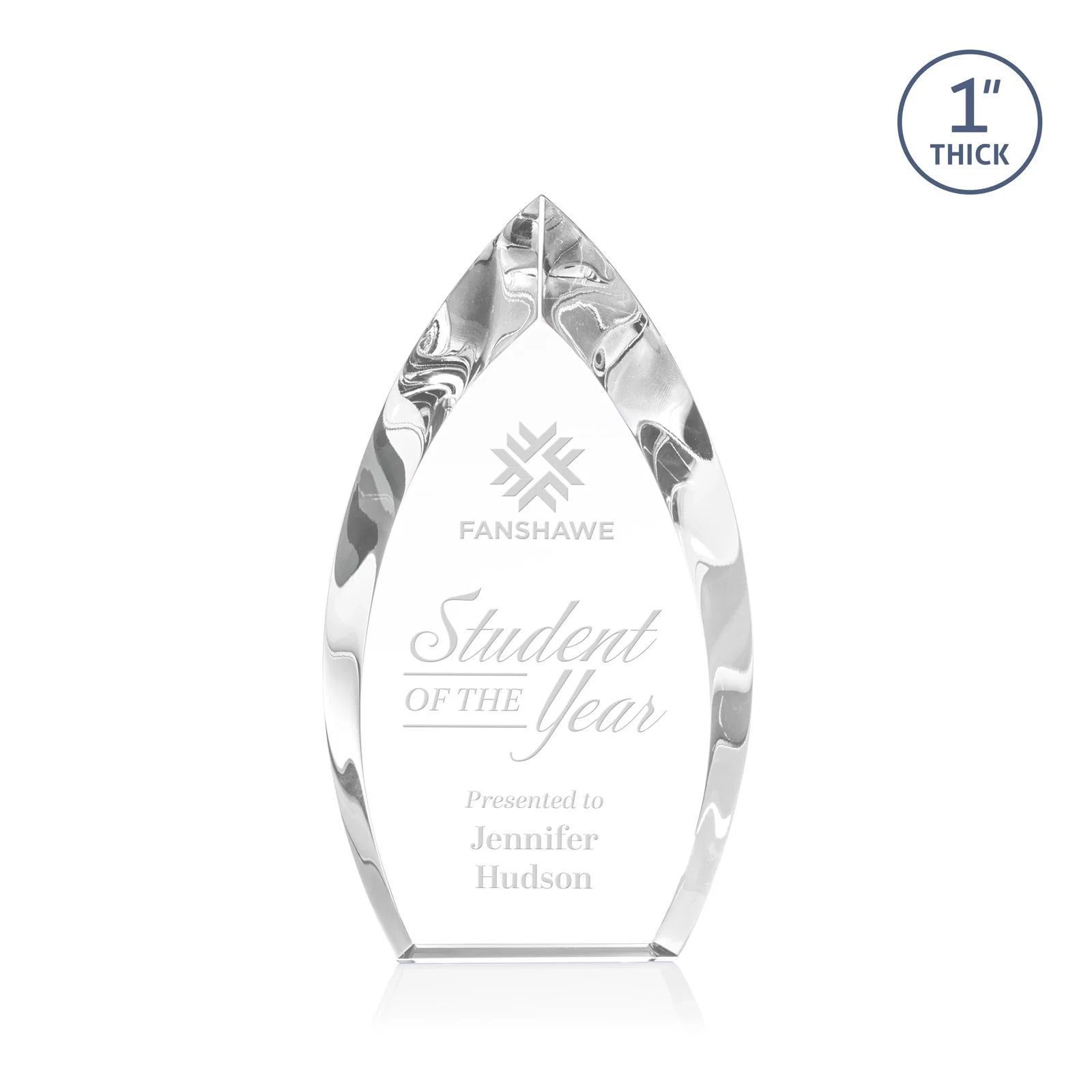 Custom Optical Crystal Arrowhead Award With Color-Accent Base, awards for corporate award ceremonies