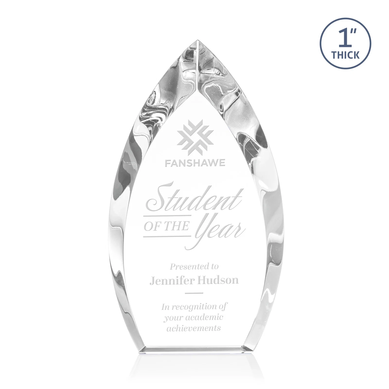 Custom Optical Crystal Arrowhead Award With Color-Accent Base, awards for service anniversary gifts